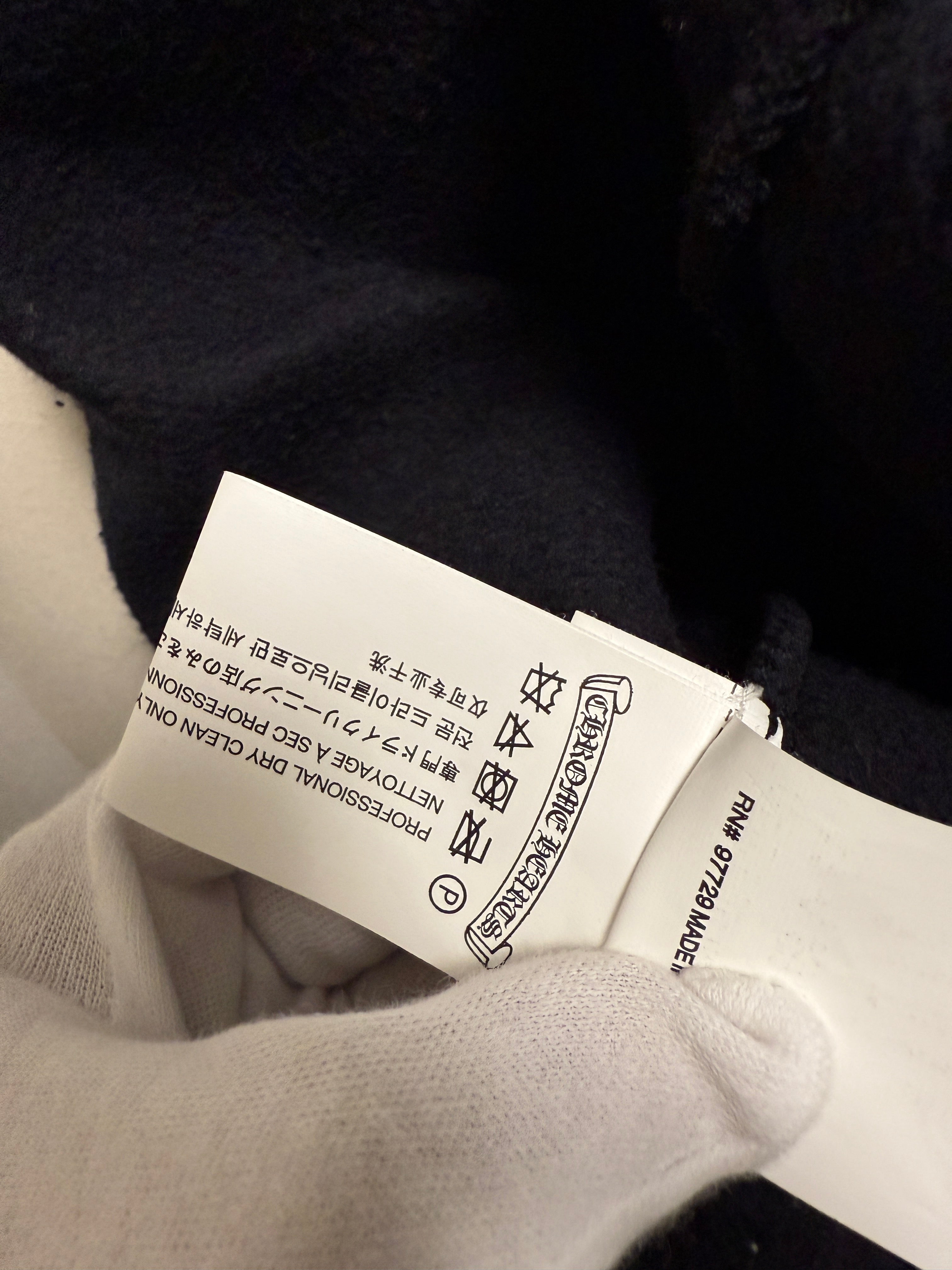 【CHROME HEARTS】FLORAL LEATHER PATCH ZIP HOODIE