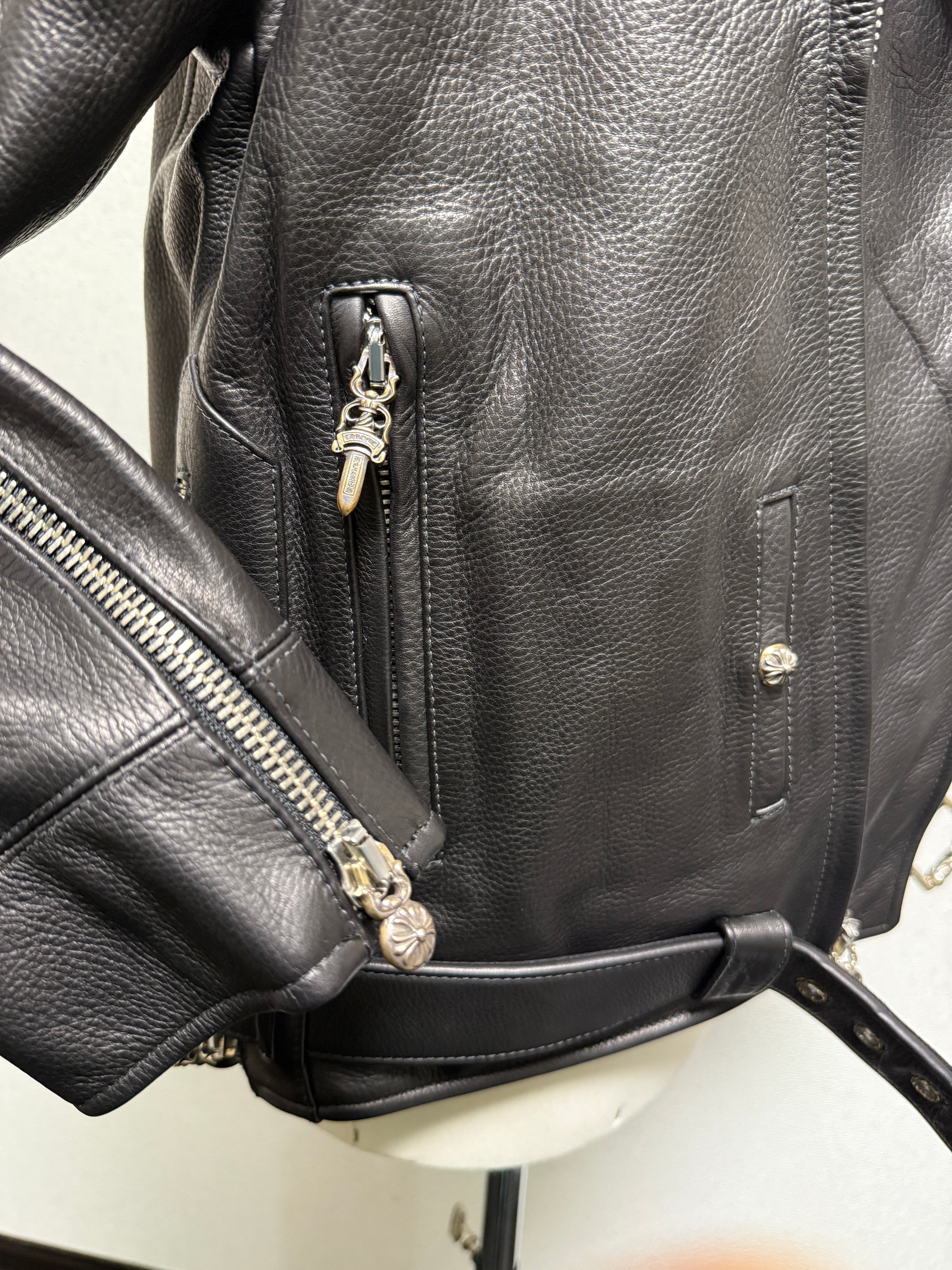 【CHROME HEARTS】SLUFF CUSTOM LTHR LEATHER JACKET