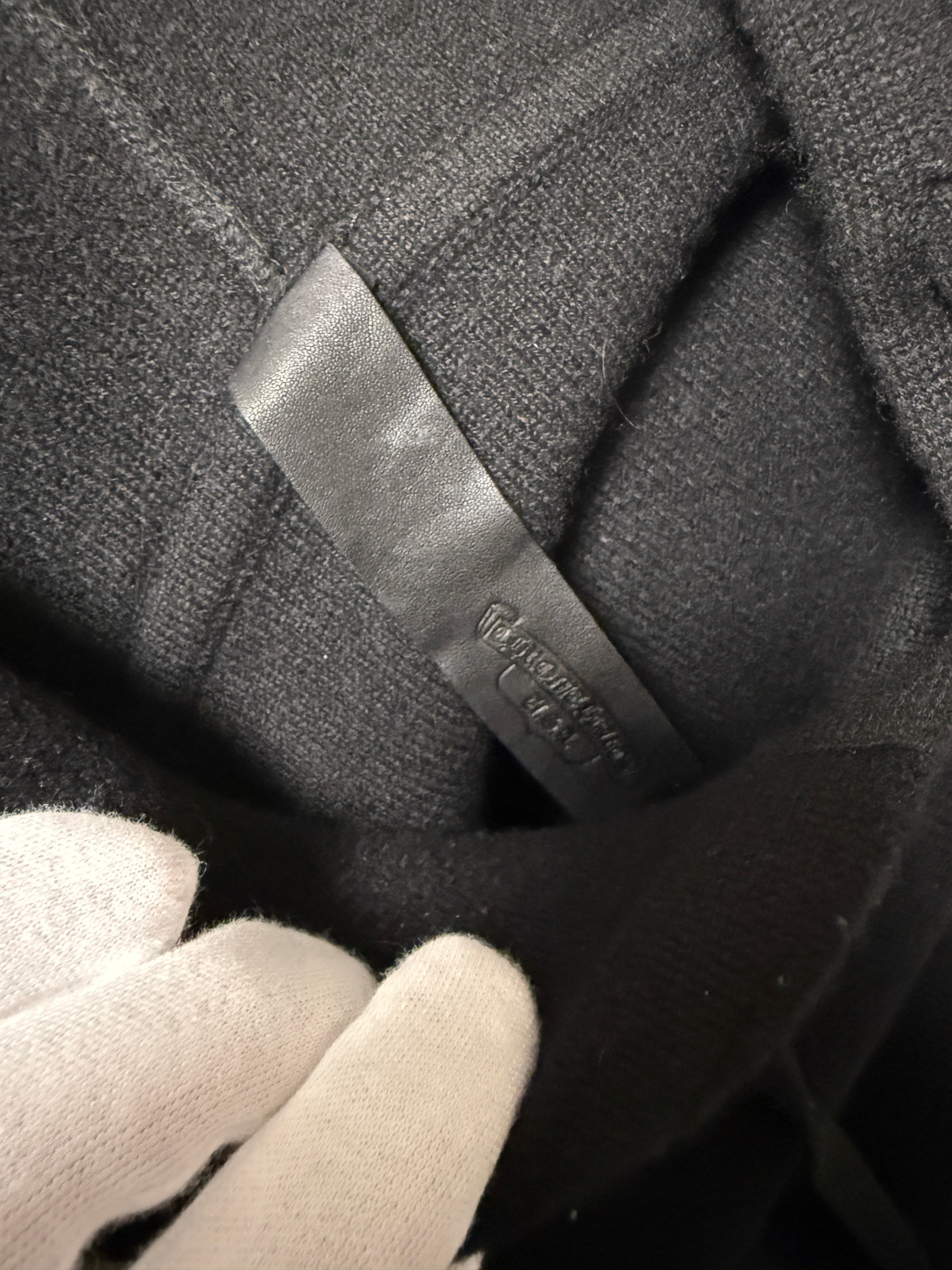 【CHROME HEARTS】Cashmere Knit Floral Leather Hoodie