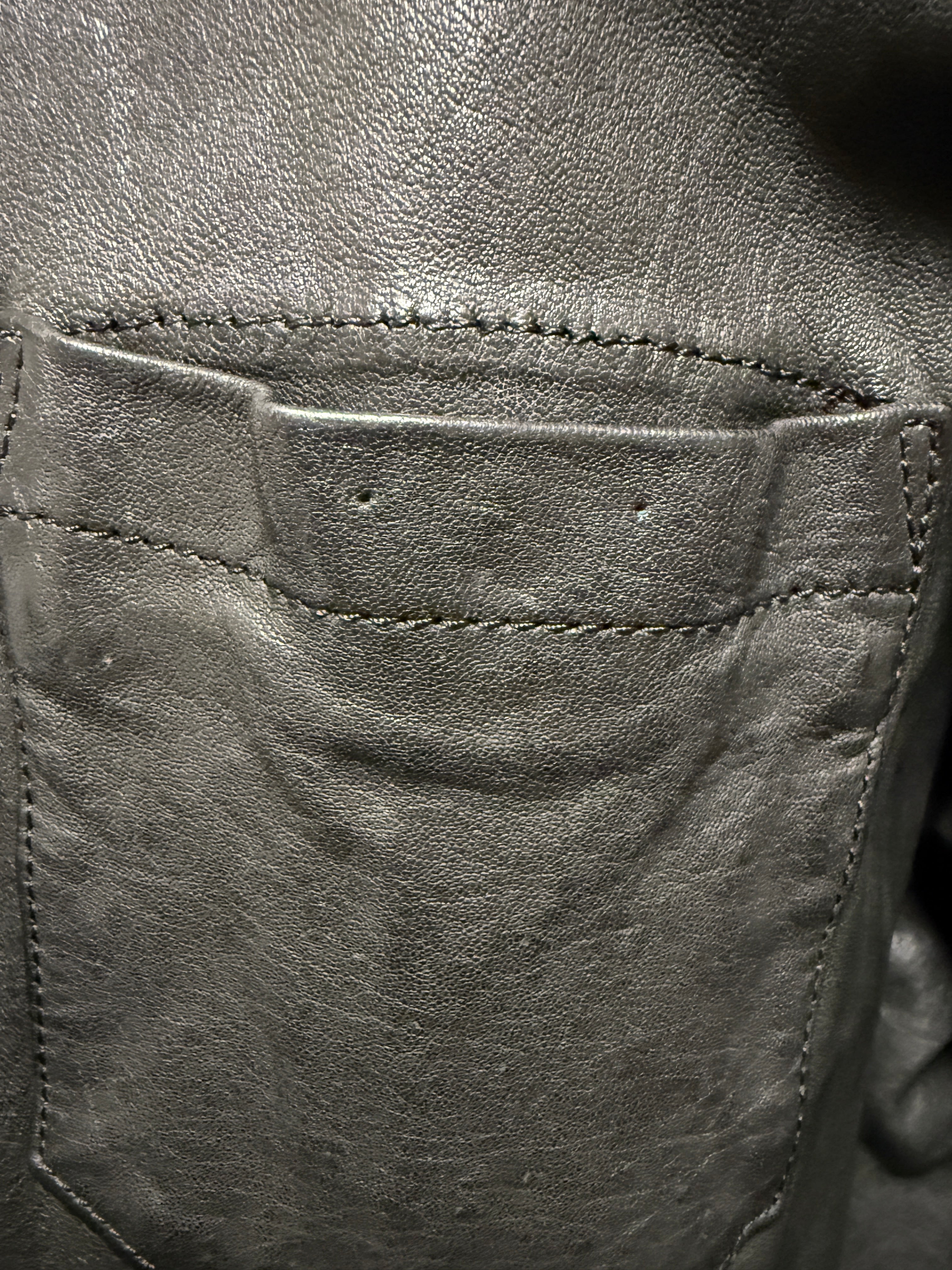 【CHROME HEARTS】LEATHER CROSS BUTTON WESTERN SHIRT JACKET LARGE