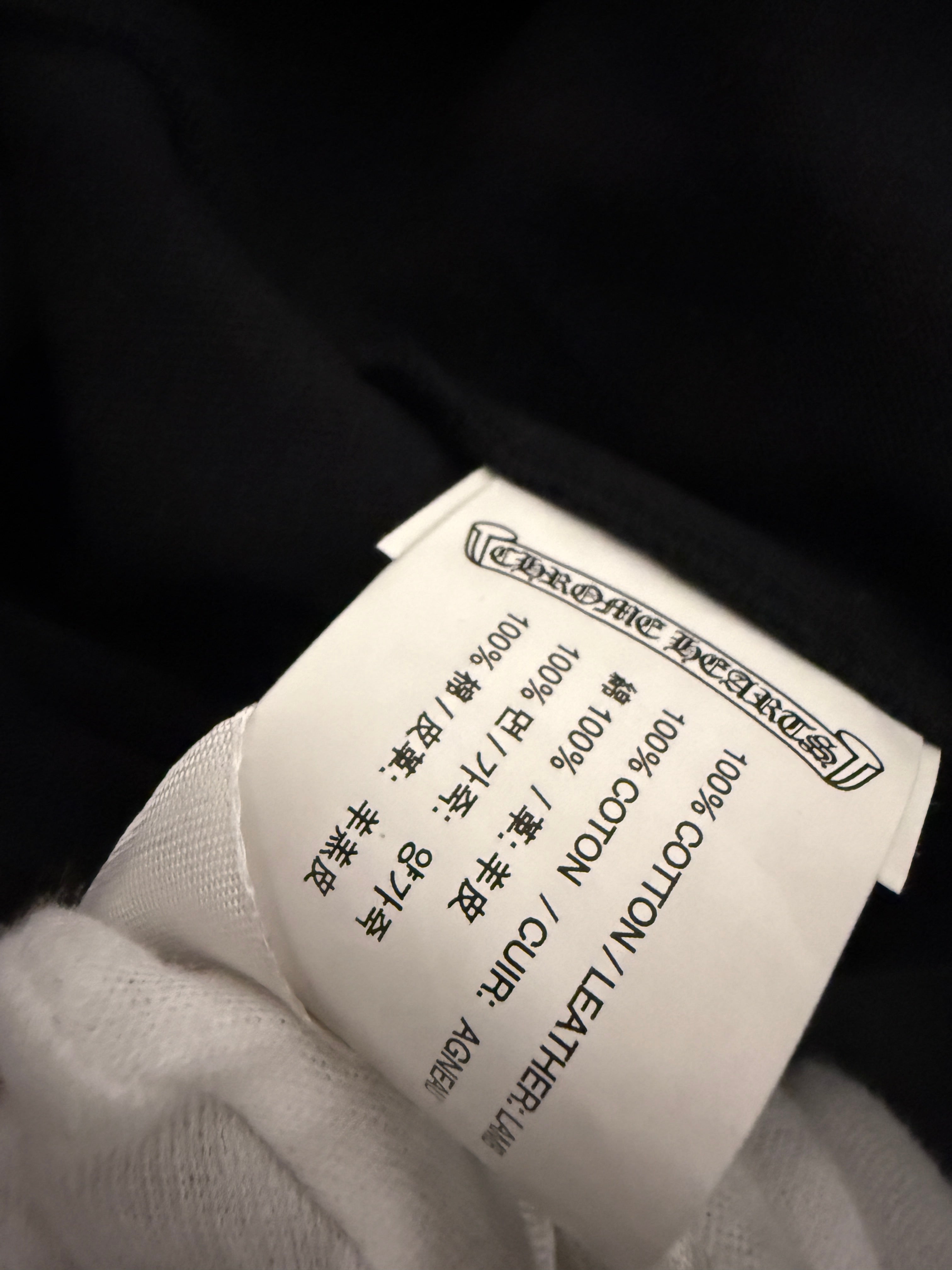 【CHROME HEARTS】LEATHER PATCH CROSS BALL BUTTON BASEBALL COTTON SHIRT