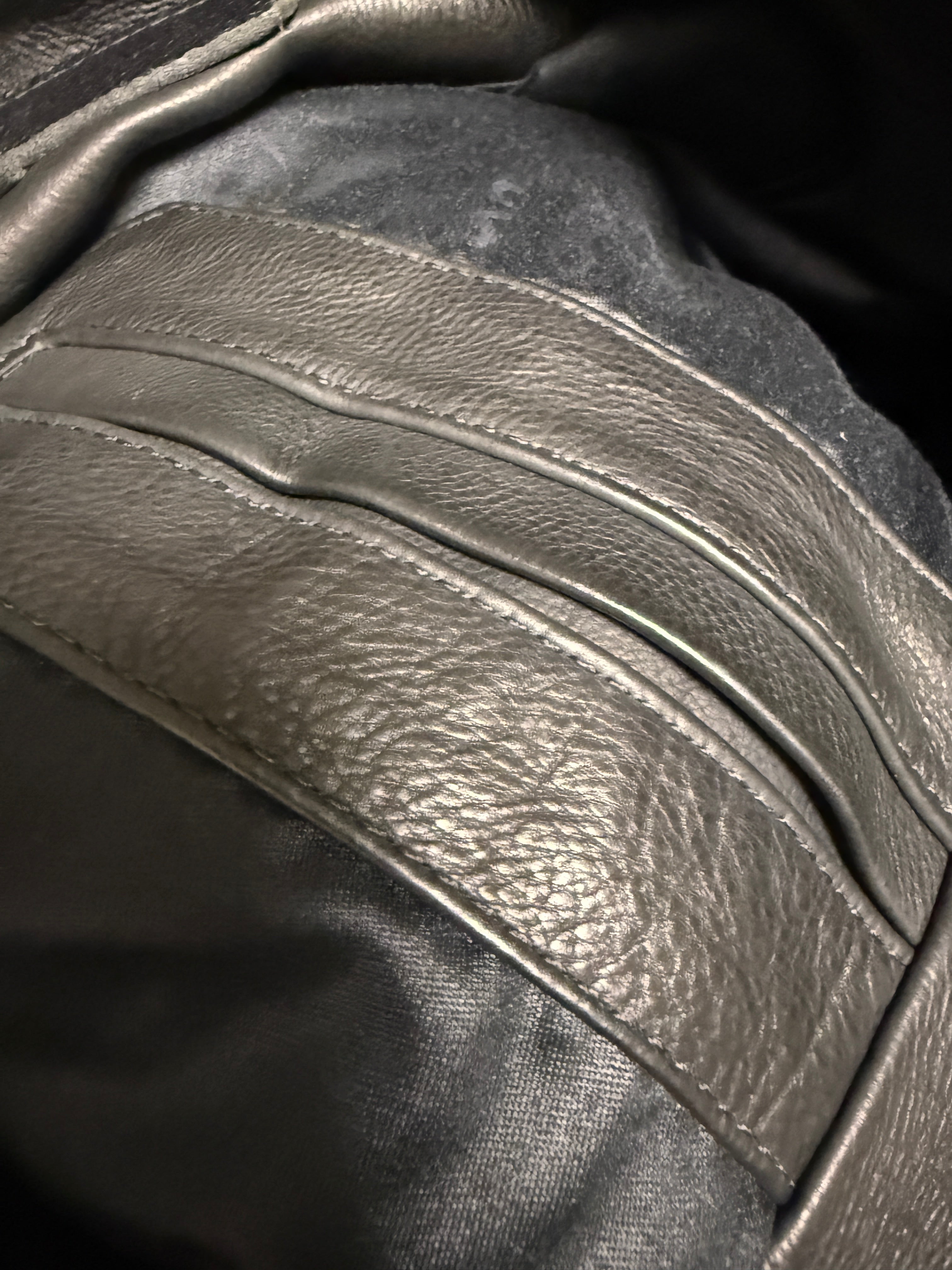 【CHROME HEARTS】CLASSIC JEAN LEATHER JACKET CROSS BUTTON DAGGER ZIP POCKET