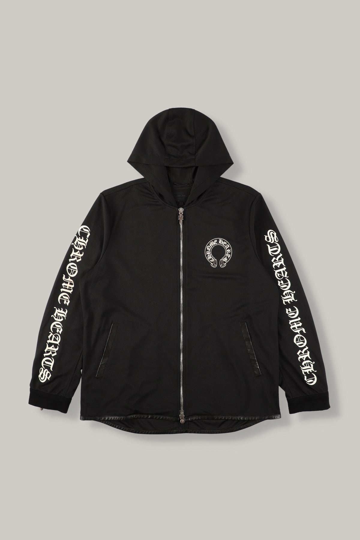 【CHROME HEARTS】MESH TRSCK ZIP PARKER BLACK×WHITE