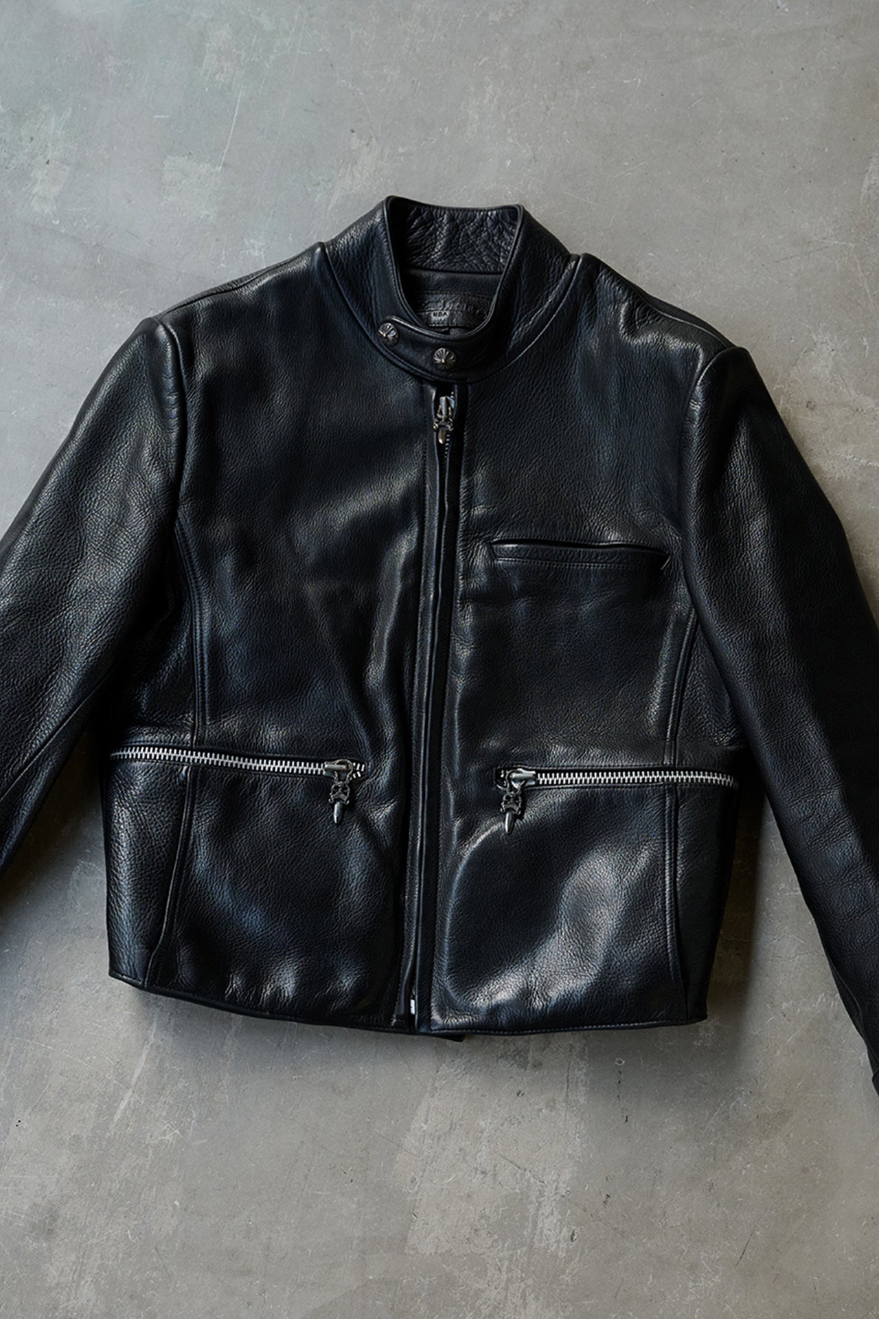 CH RACING LEATHER JACKET OUTER / Black