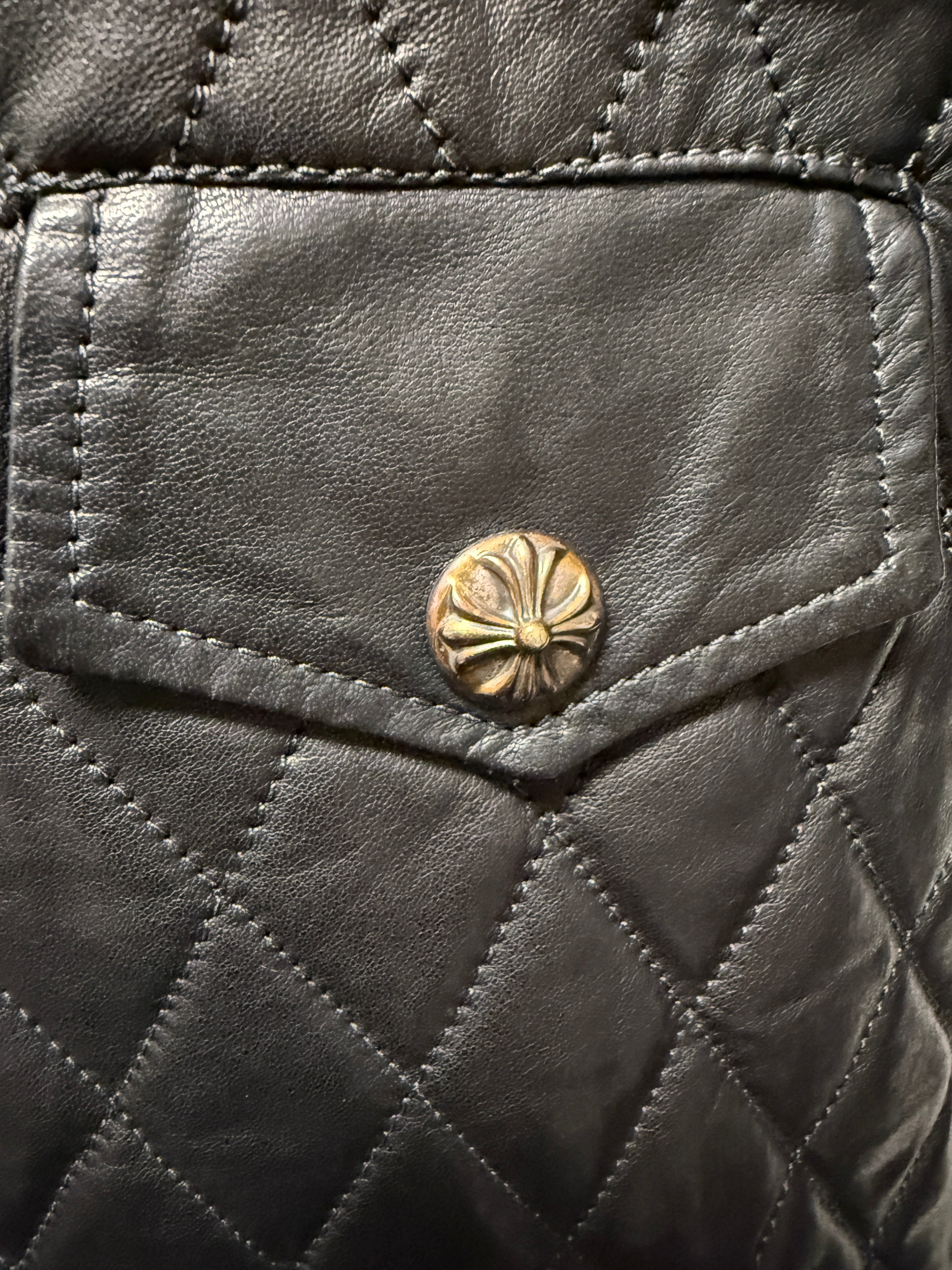 【CHROME HEARTS】 CRETIN PANASH LEATHER QLTD JACKET L