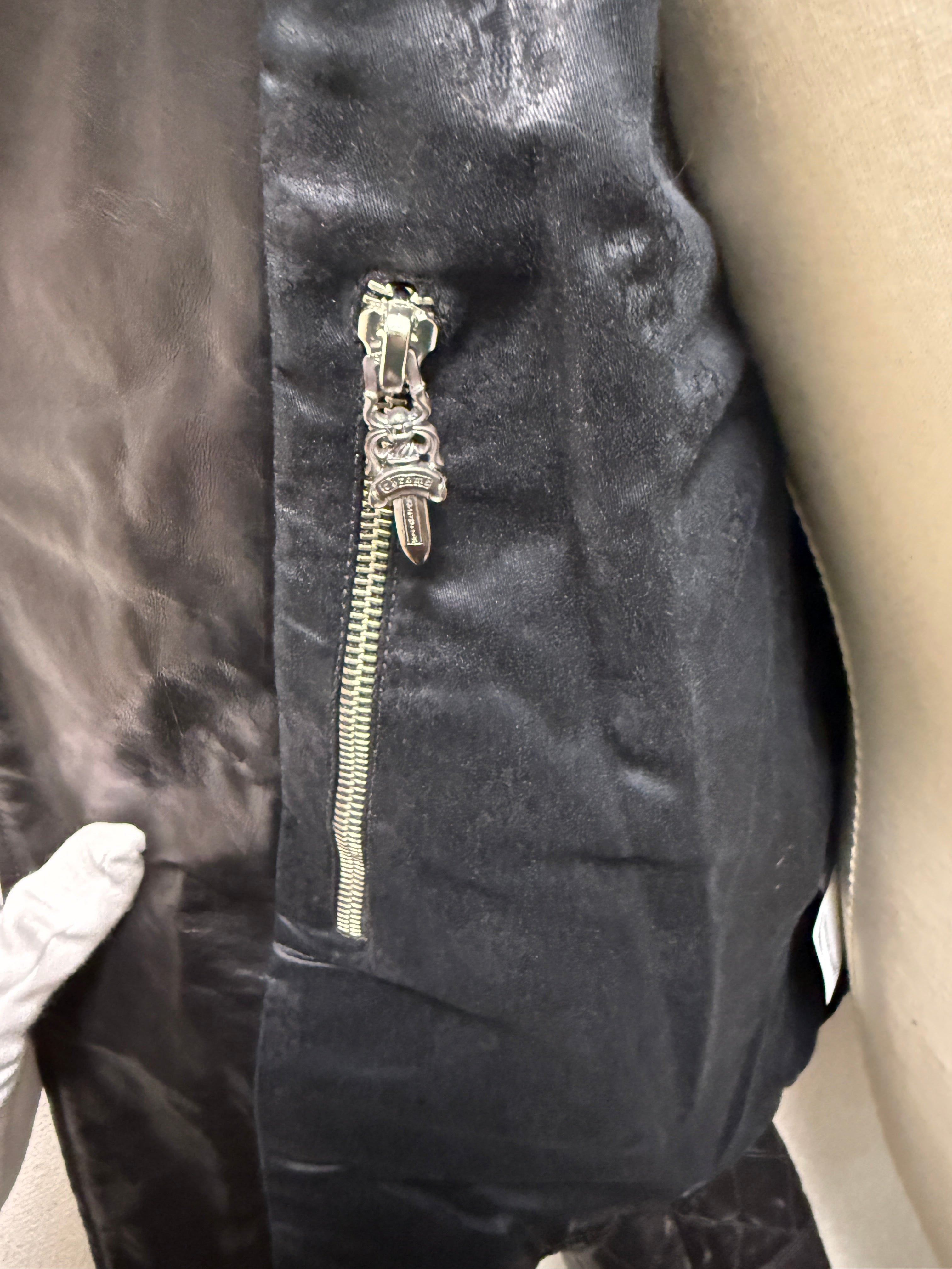 【CHROME HEARTS】 CRETIN PANASH LEATHER QLTD JACKET L