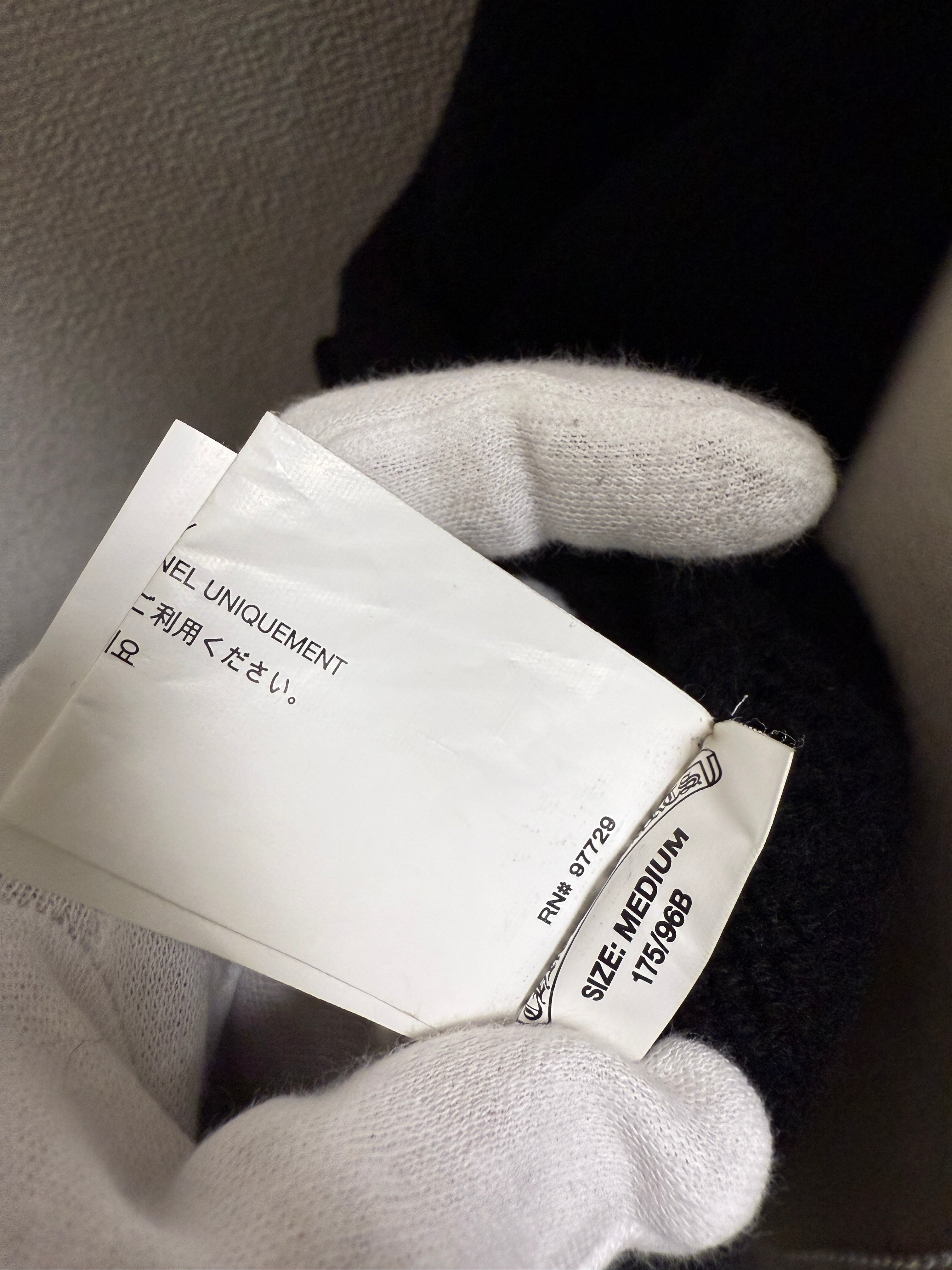 【CHROME HEARTS】CASHEMERE KNIT FLORAL LEATHER ZIP HOODIE