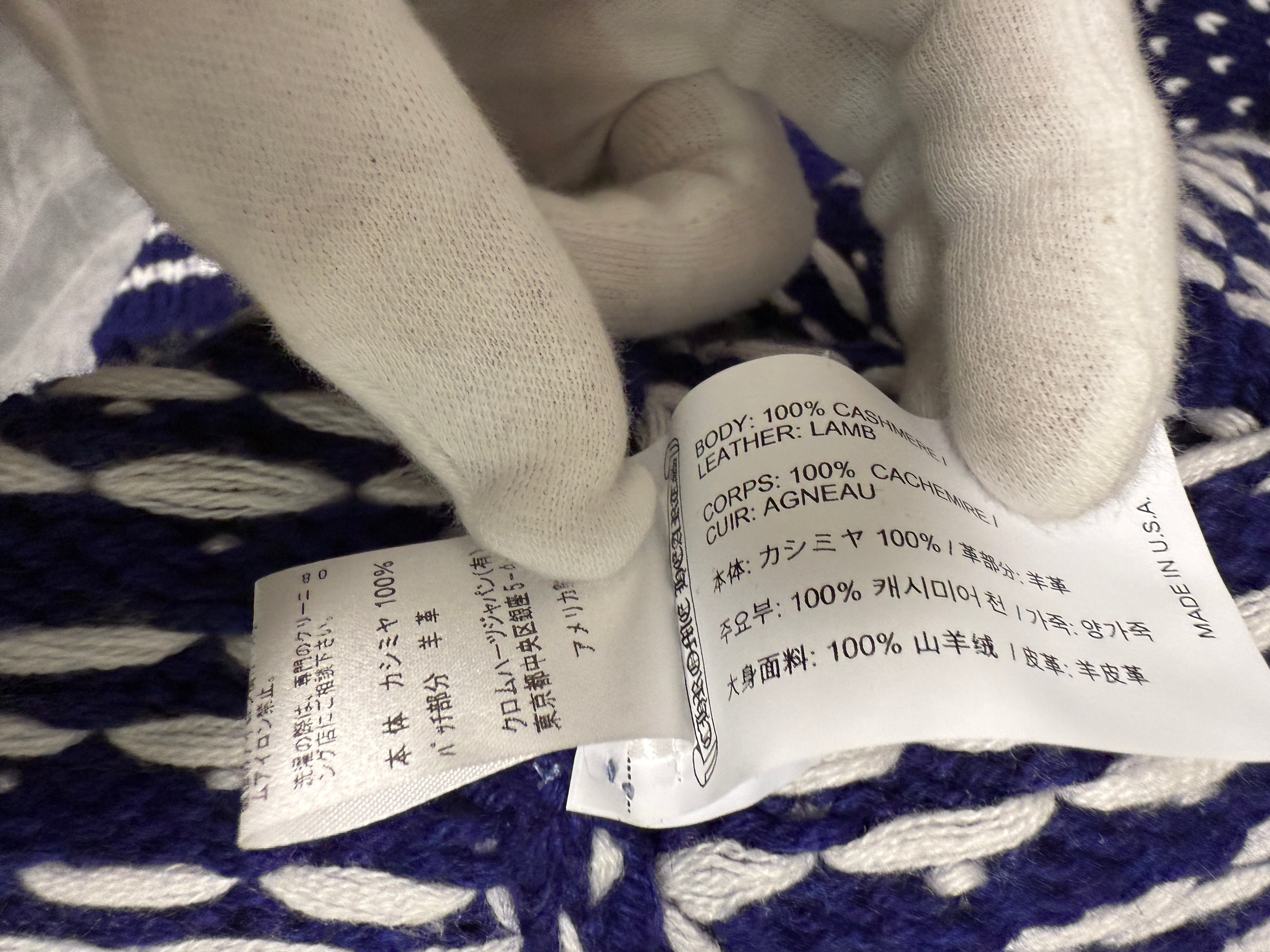 【CHROME HEARTS】CASHMERE KNIT BLUE×WHITE