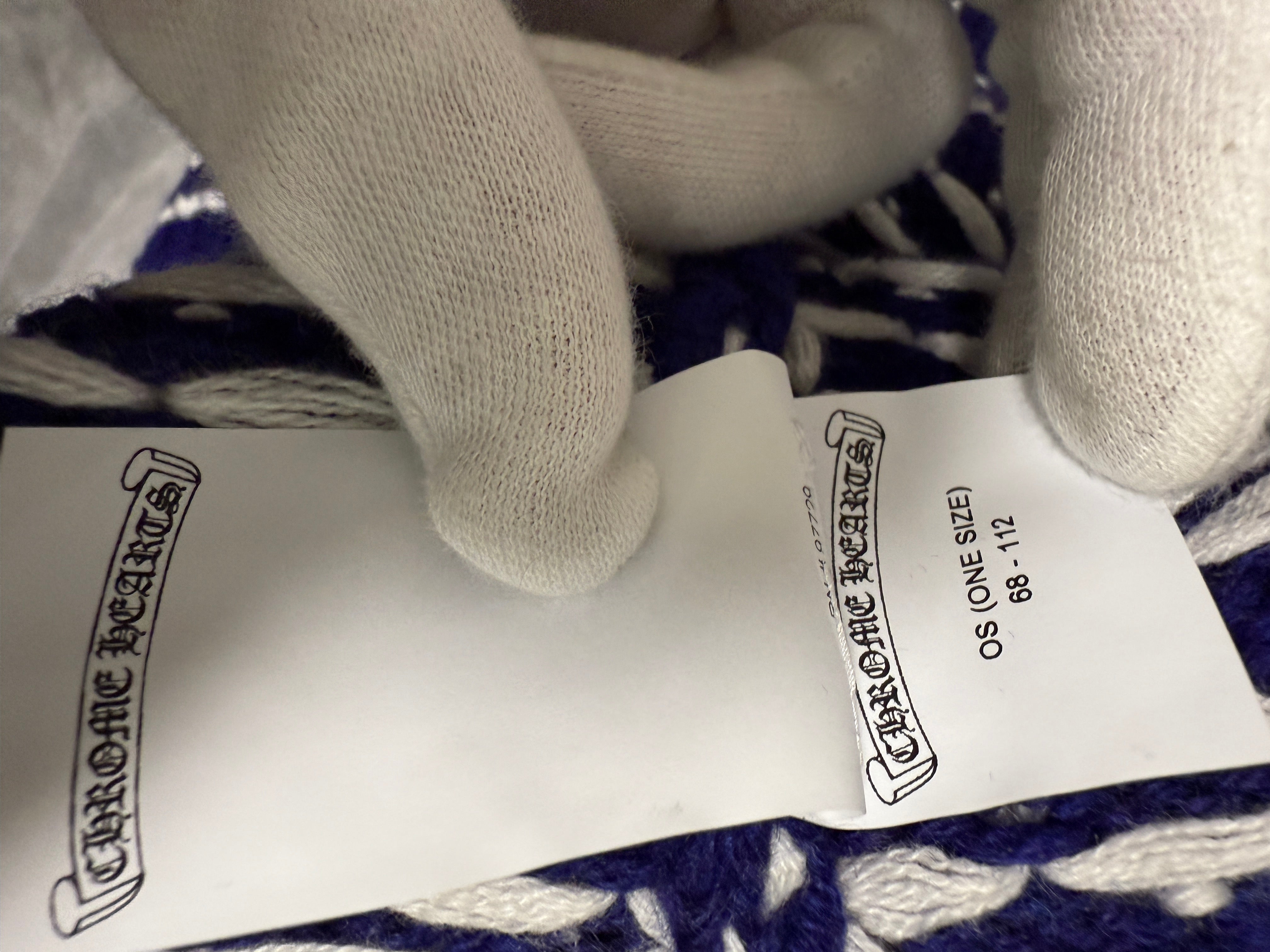 【CHROME HEARTS】CASHMERE KNIT BLUE×WHITE