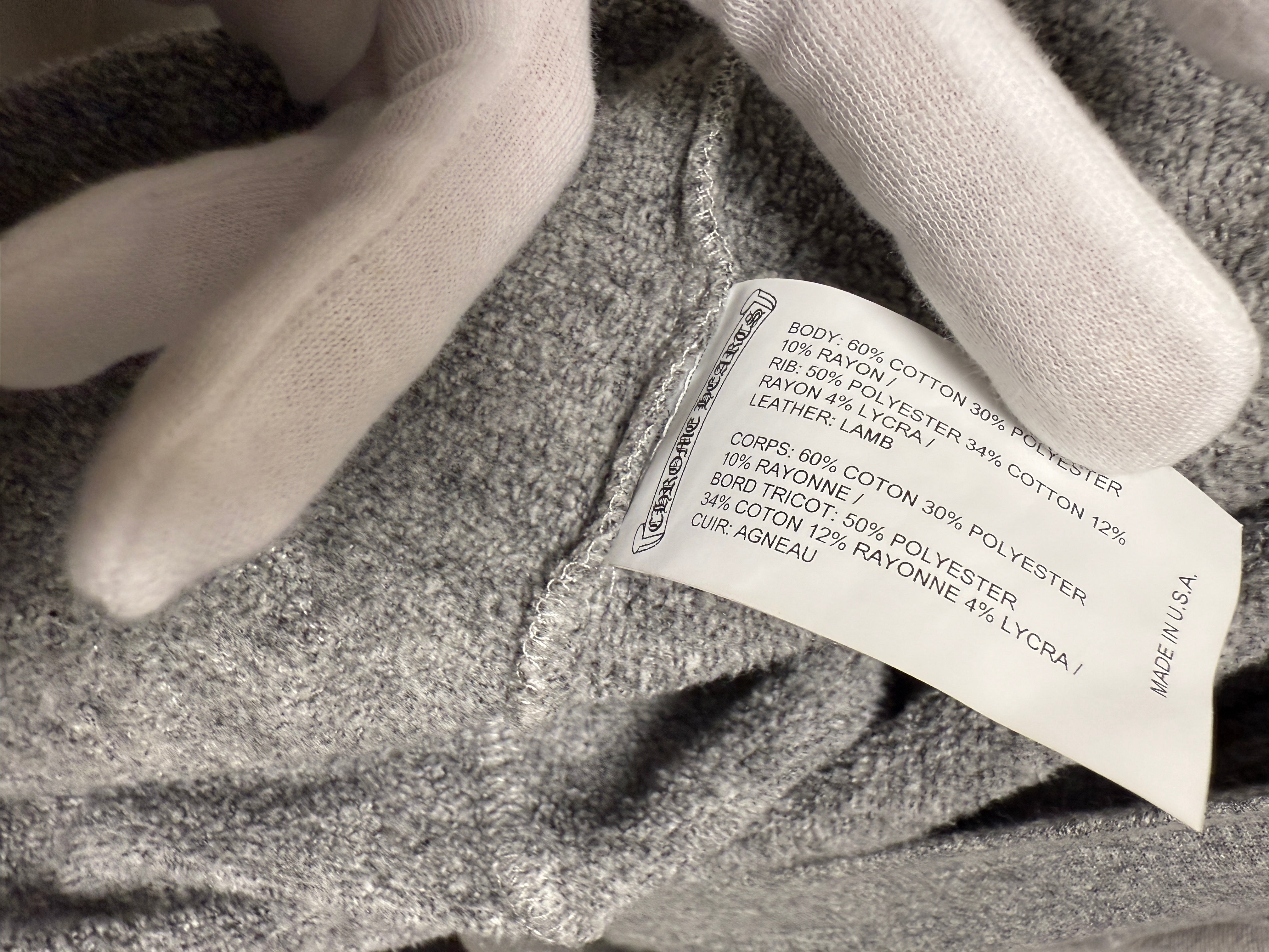 【CHROME HEARTS】Y NOT Leather Cross Patch Sweater Hoodie
