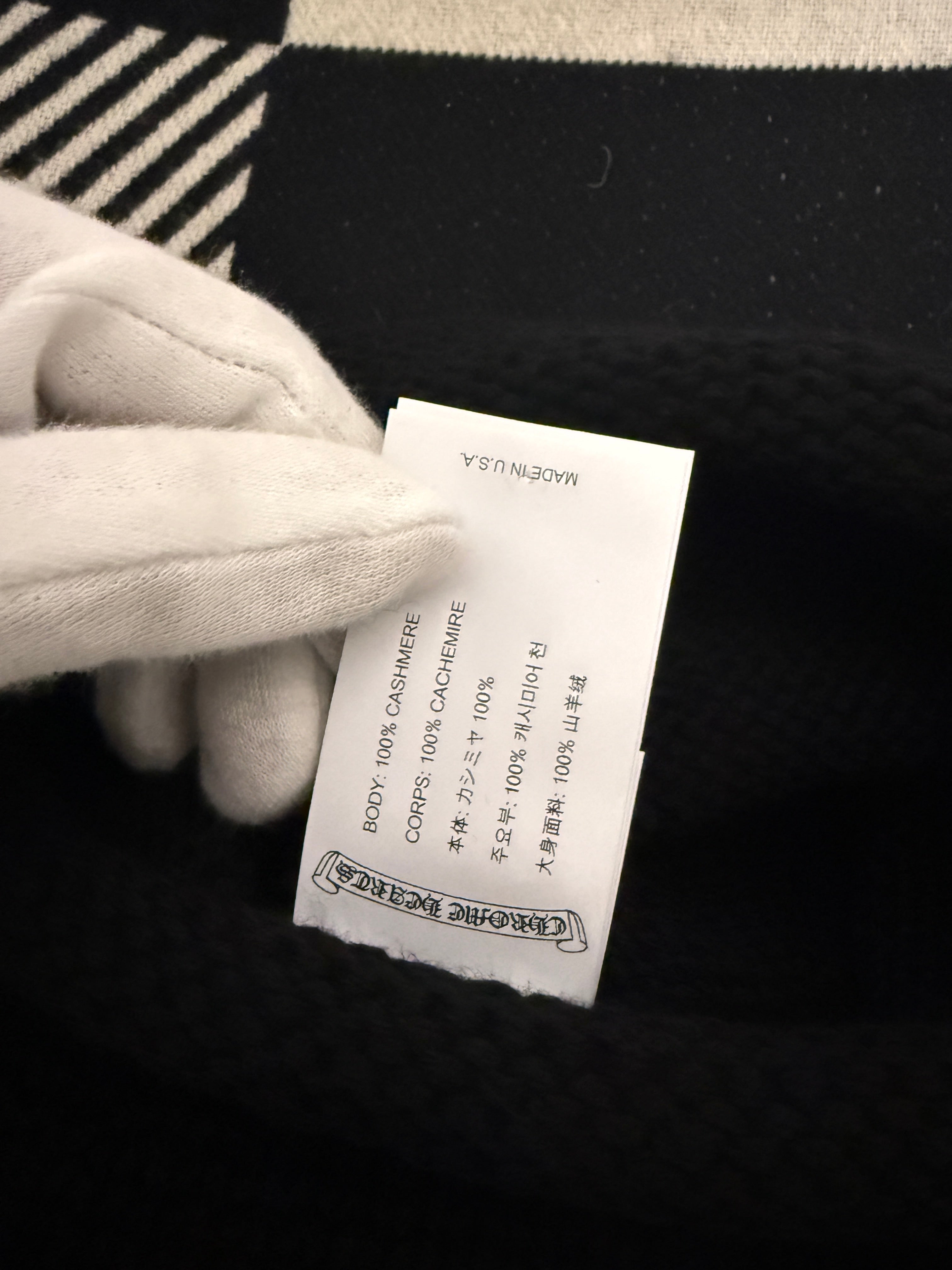 【CHROME HEARTS】CROS KNIT CAP BLACK