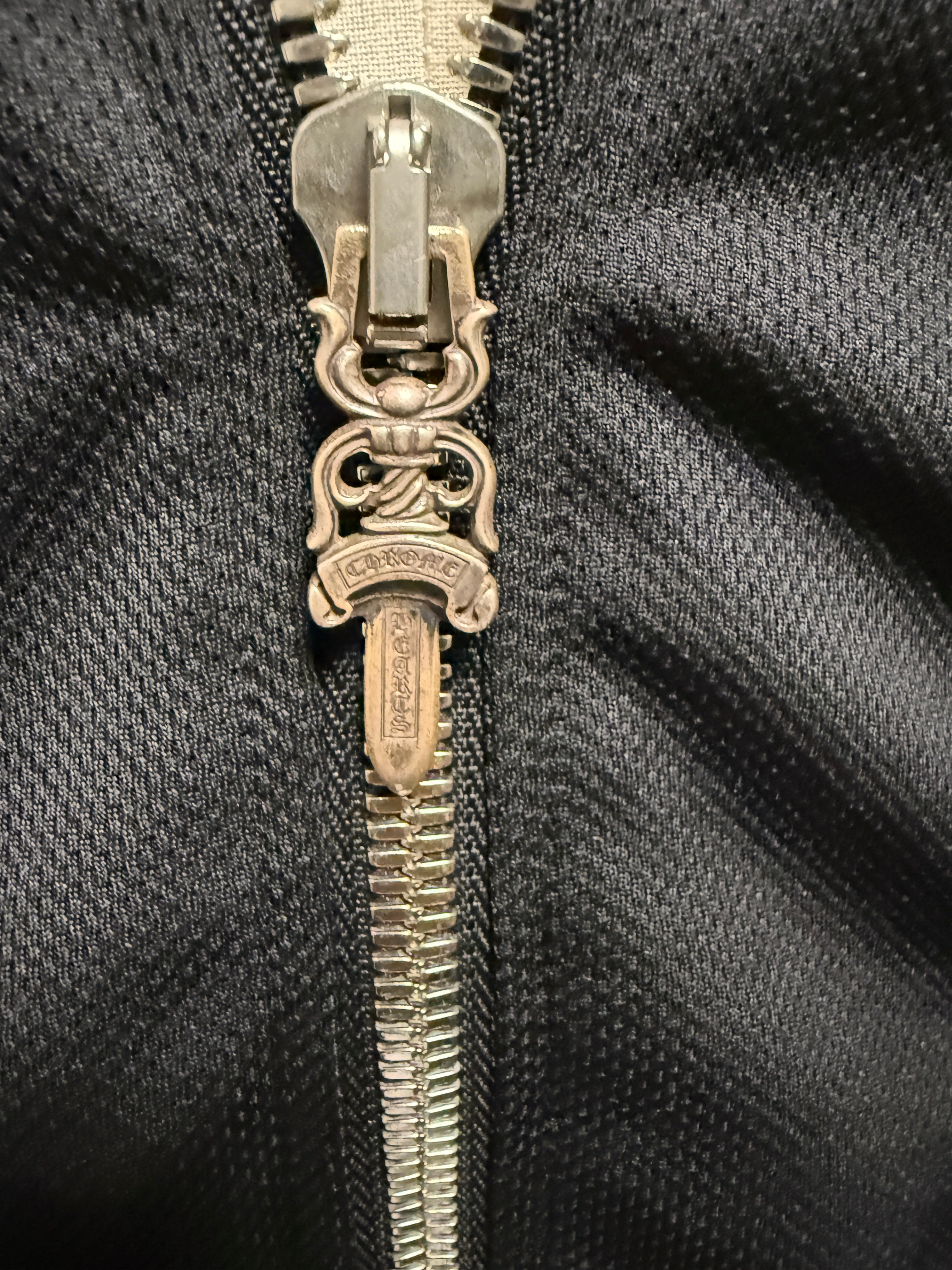 【CHROME HEARTS】MESH TRSCK ZIP PARKER BLACK×WHITE