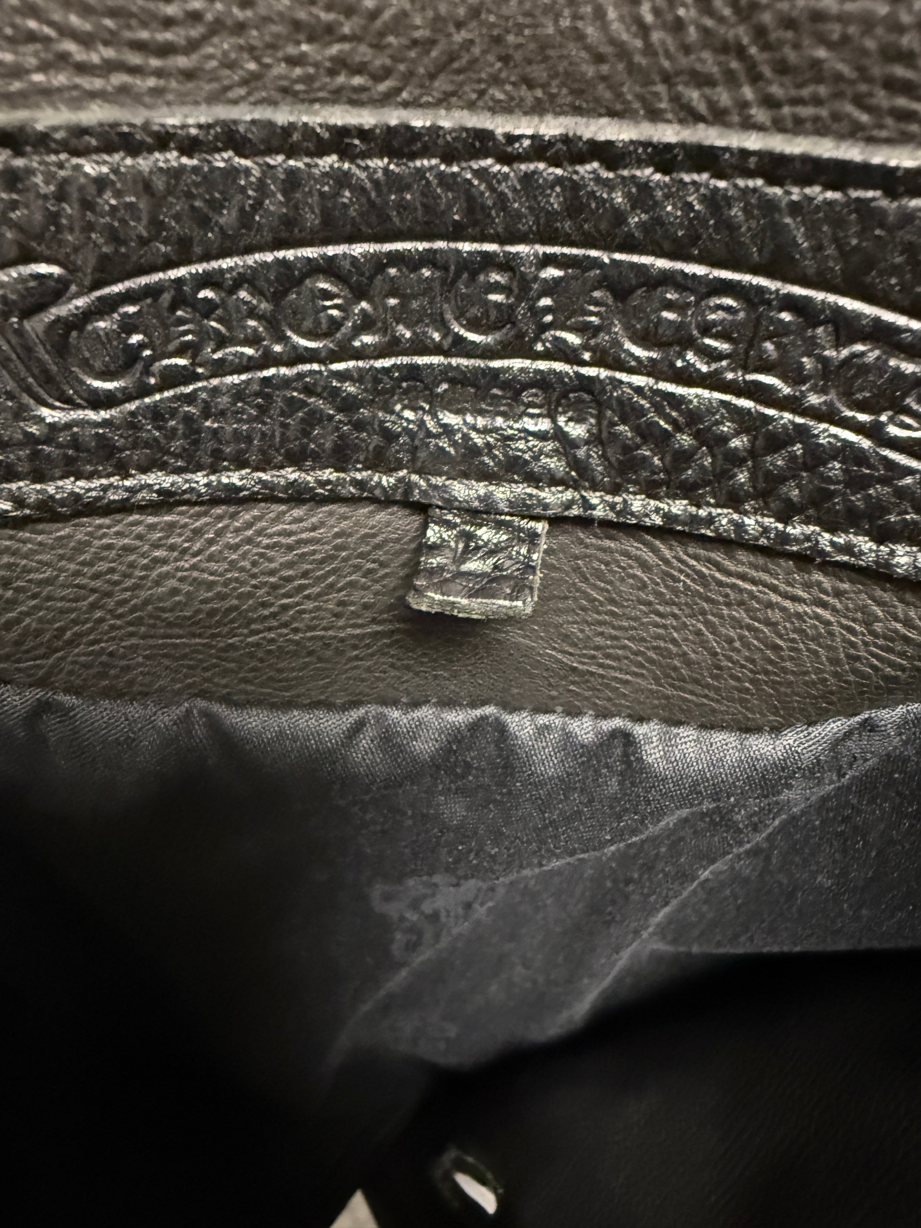 【CHROME HEARTS】CLASSIC  JEAN LEATHER JACKET CROSS BUTTON DAGGER ZIP POCKET