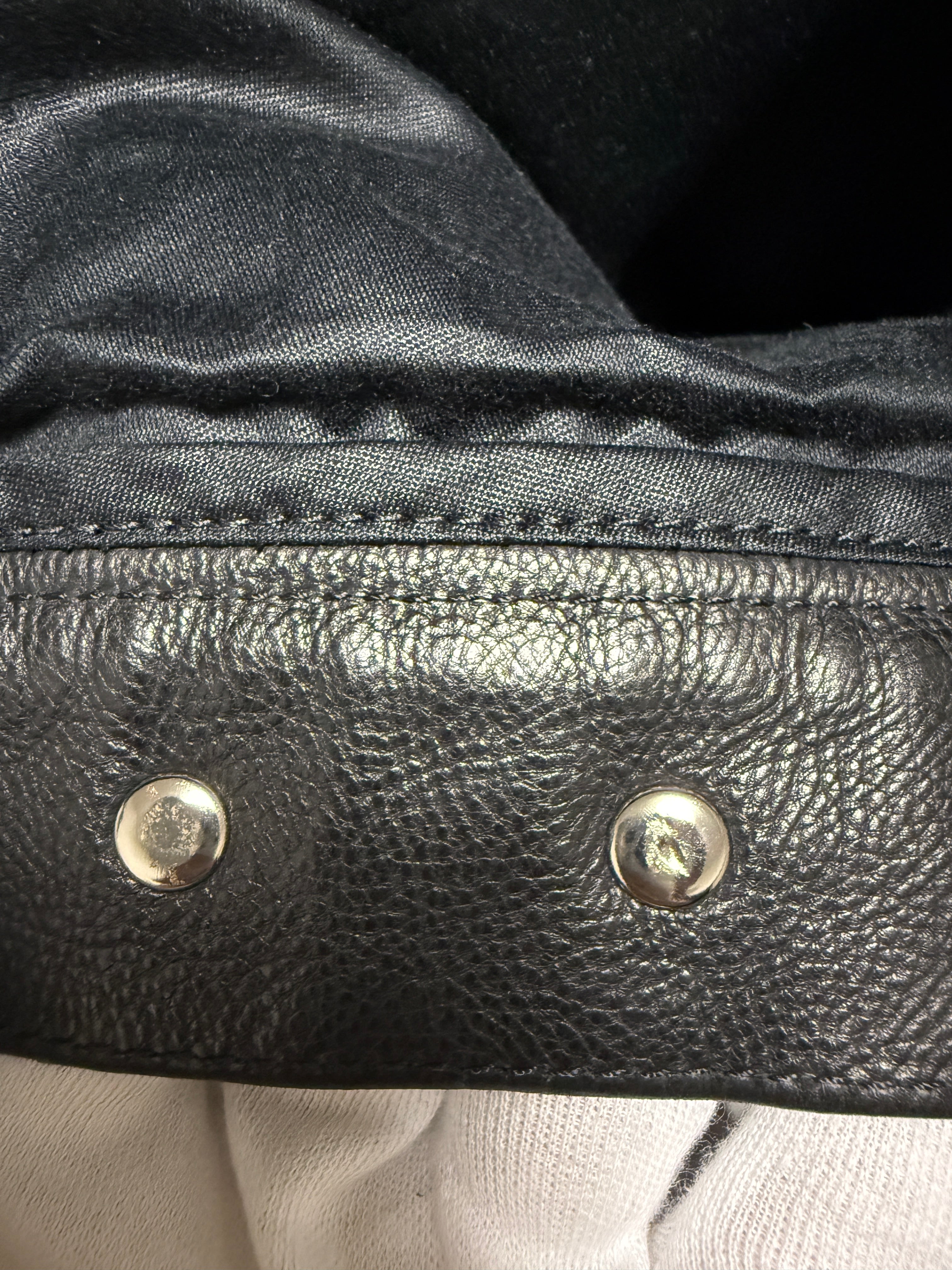 【CHROME HEARTS】CLASSIC  JEAN LEATHER JACKET CROSS BUTTON DAGGER ZIP POCKET