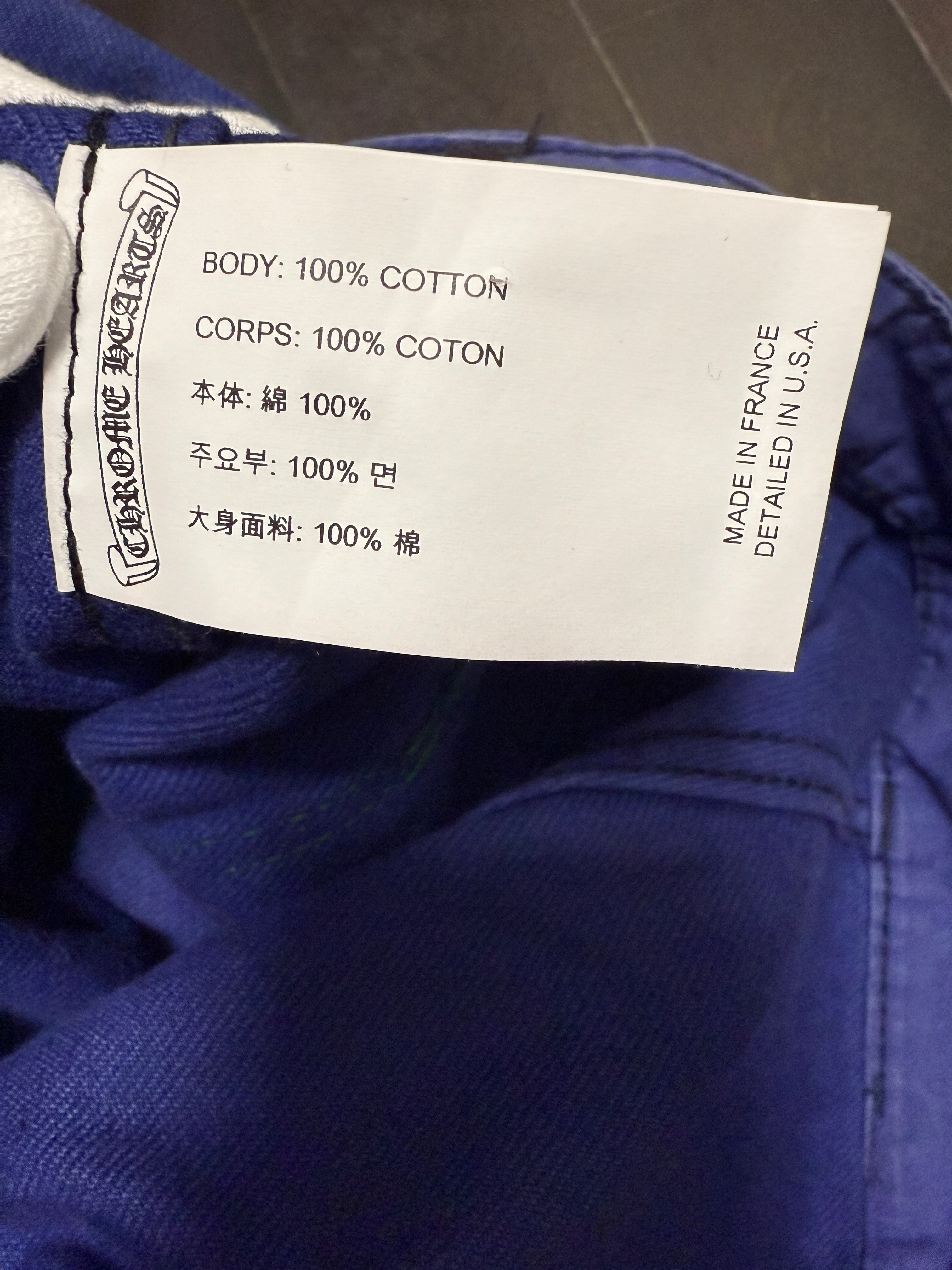 【CHROME HEARTS】CROSS PATCH WORK PANTS BLUE