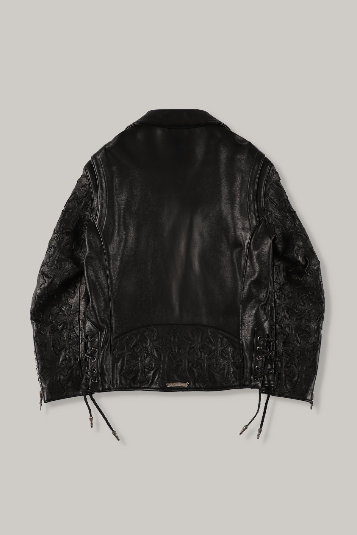 【CHROME HEARTS】JJ DEAN  LEATHER JACKET  CROSS PATCH CUSTOM