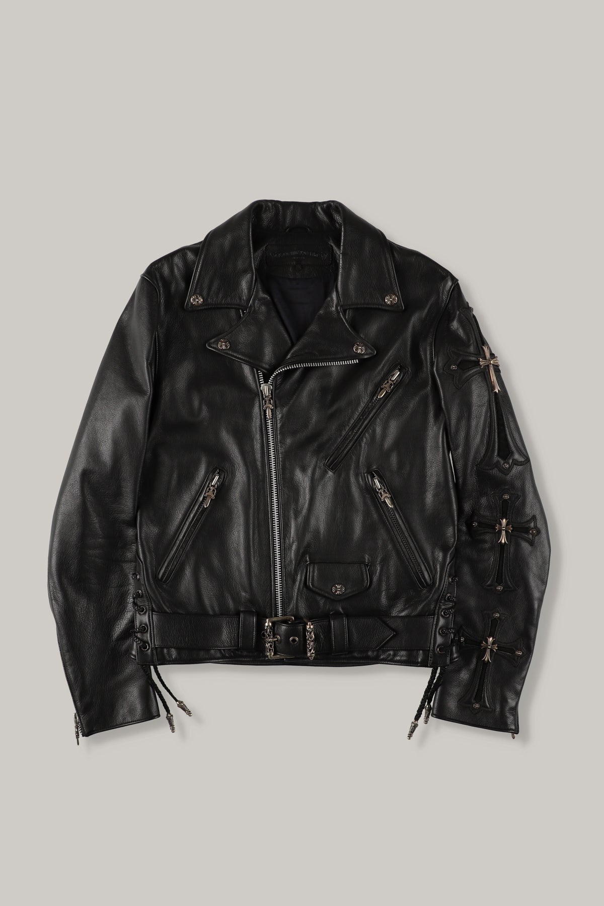【CHROME HEARTS】JJ DEAN  LEATHER JACKET LARGE CROSS CUSTOM
