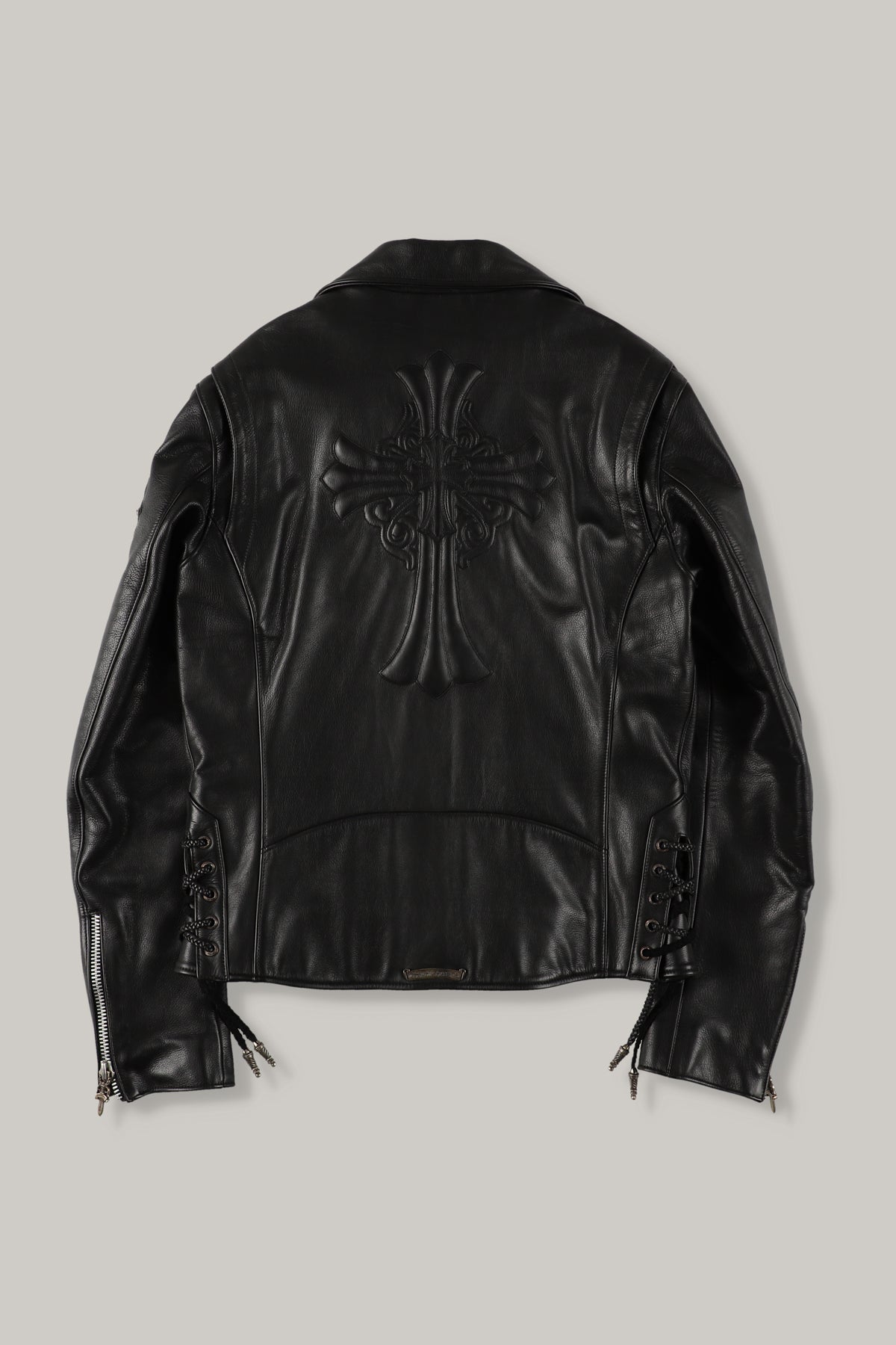 【CHROME HEARTS】JJ DEAN  LEATHER JACKET LARGE CROSS CUSTOM