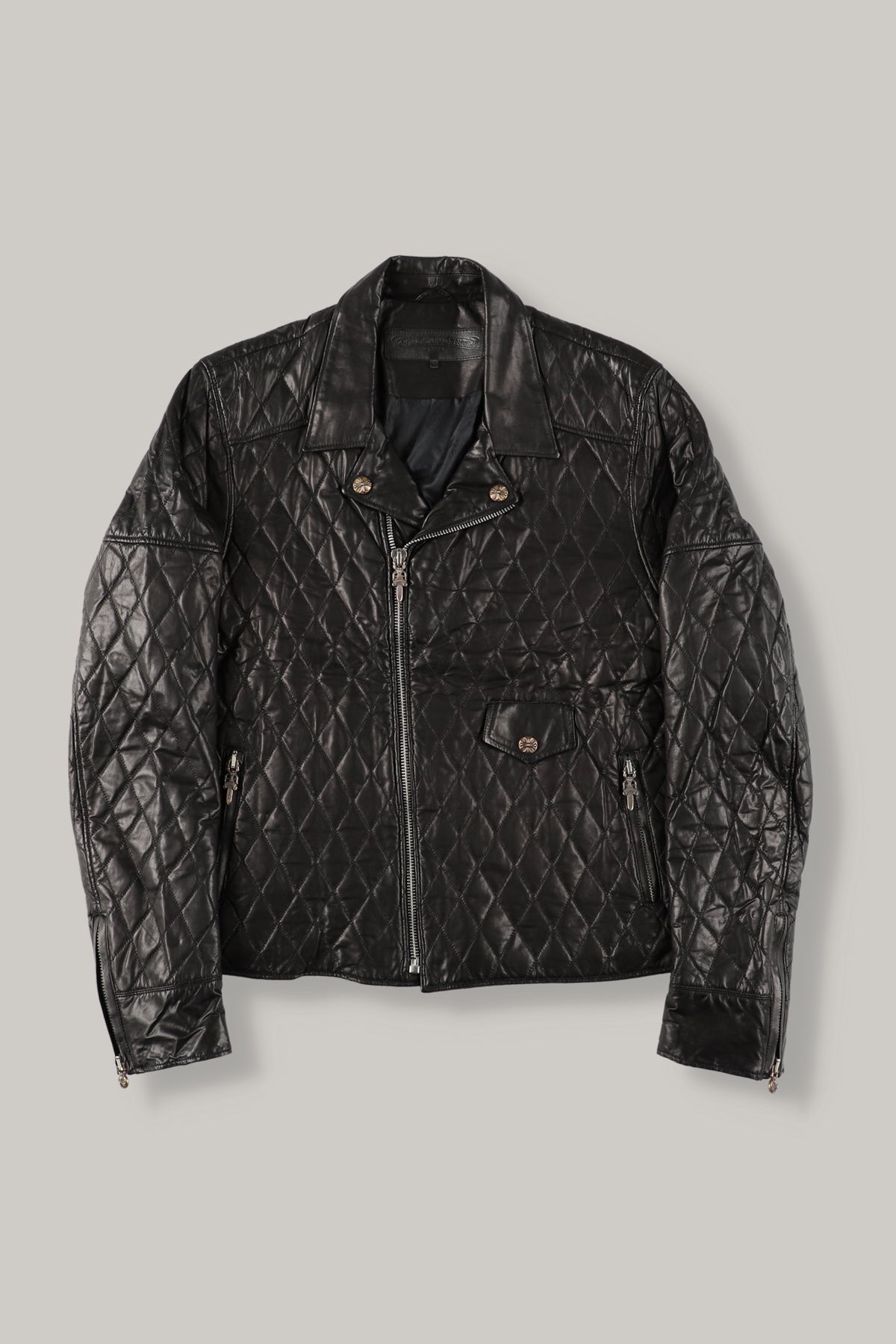 【CHROME HEARTS】 CRETIN PANASH LEATHER QLTD JACKET L