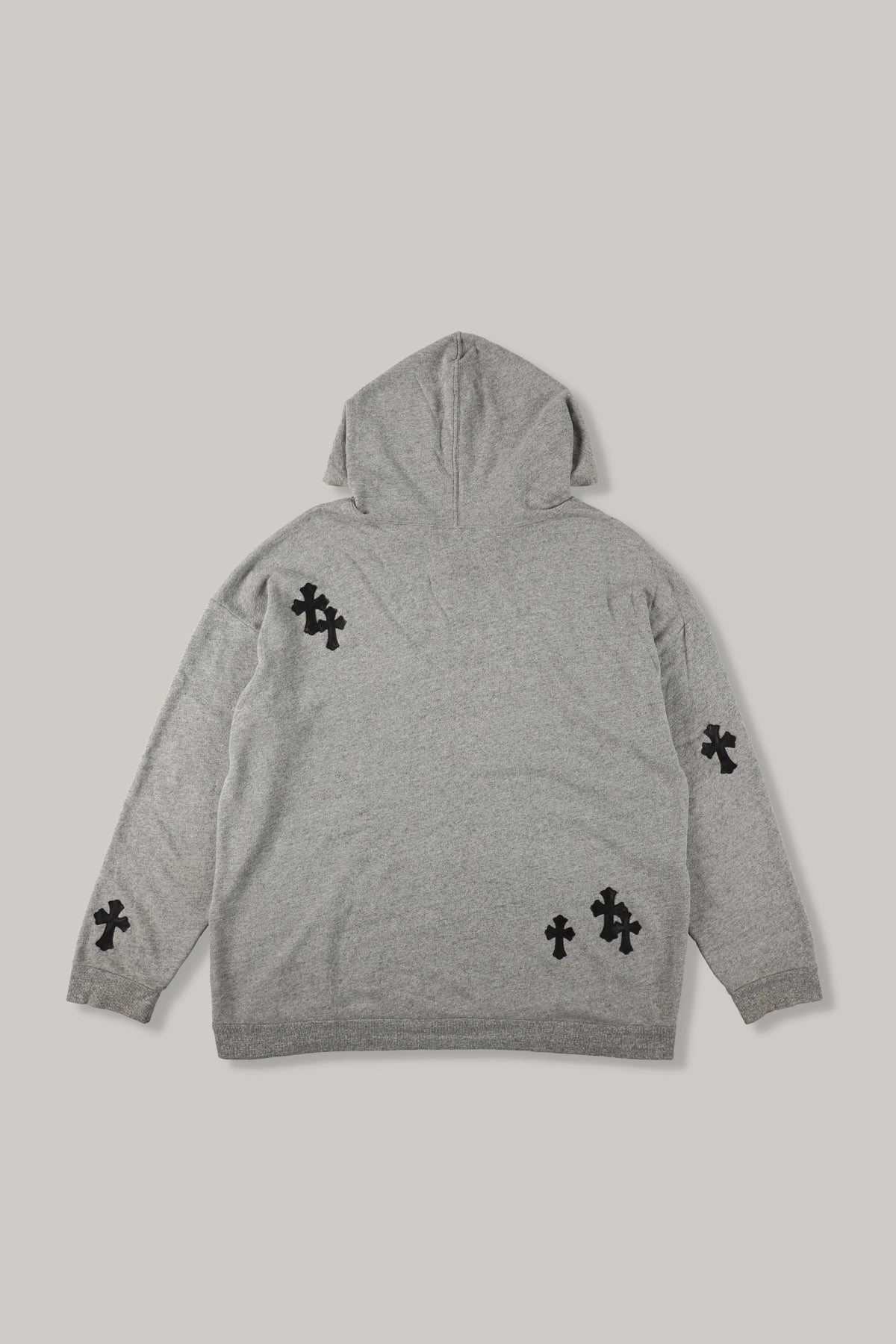 【CHROME HEARTS】Y NOT Leather Cross Patch Sweater Hoodie
