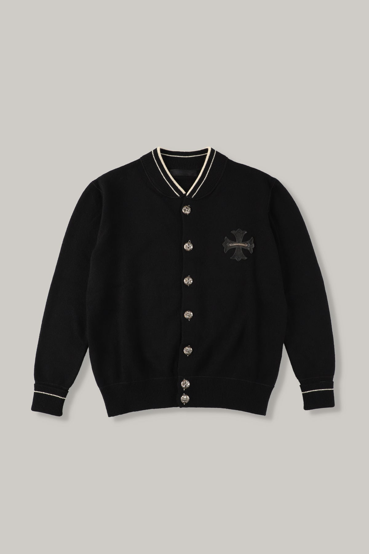 【CHROME HEARTS】Cashmere  Plus Patch Cross Cardigan