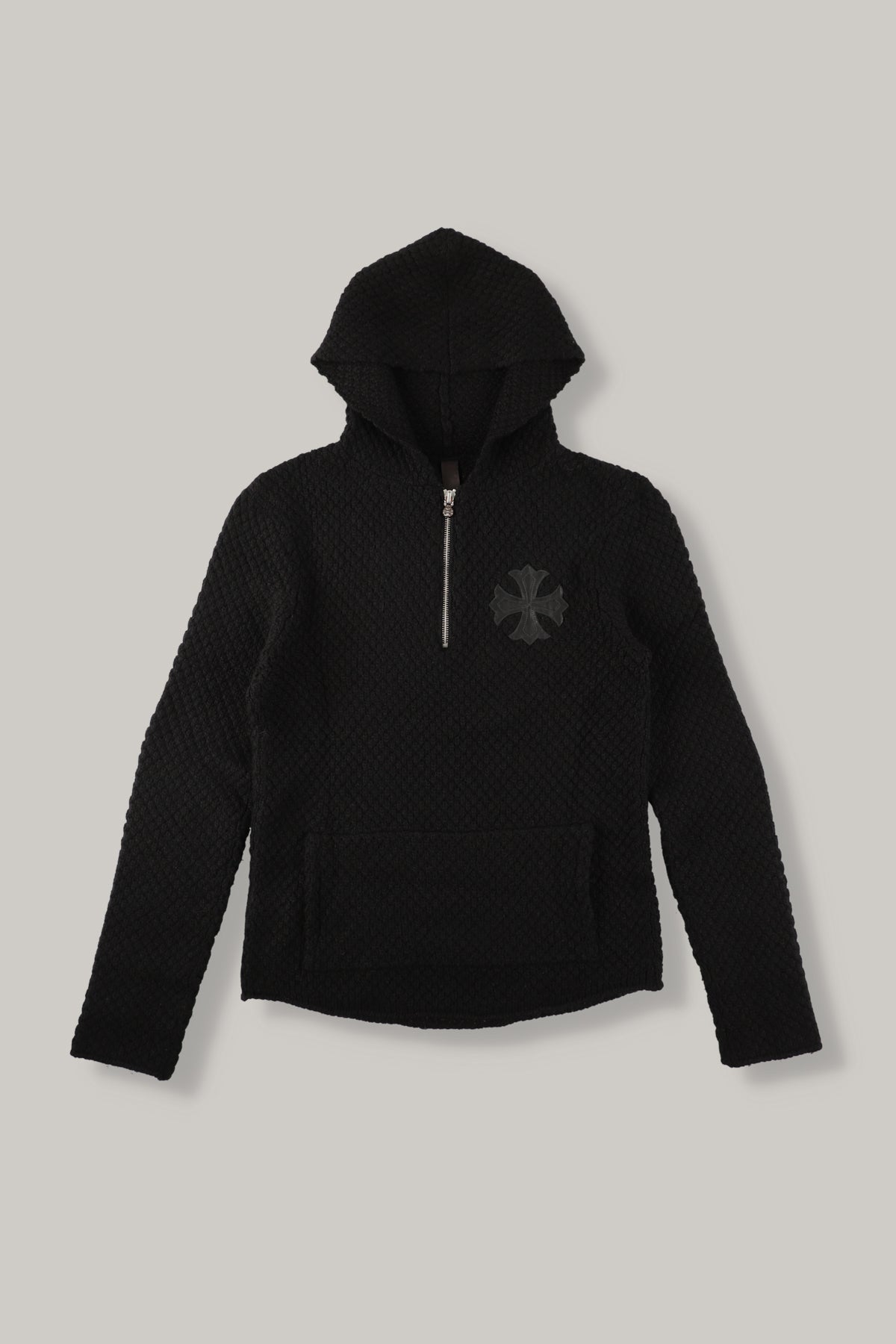 【CHROME HEARTS】HALF ZIP PLUS CROSS PATCH  HOODIE