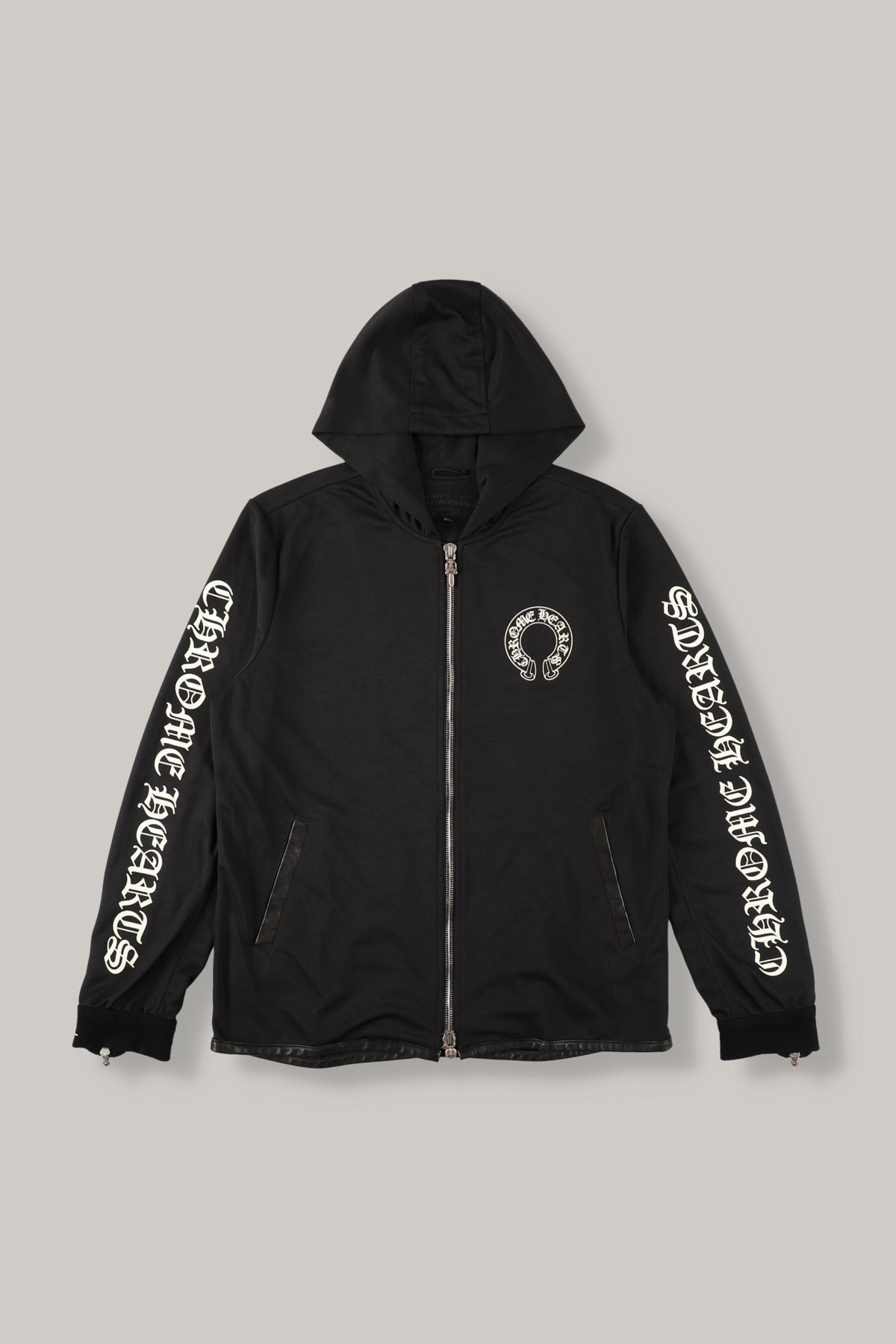 【CHROME HEARTS】MESH TRSCK ZIP PARKER BLACK×WHITE