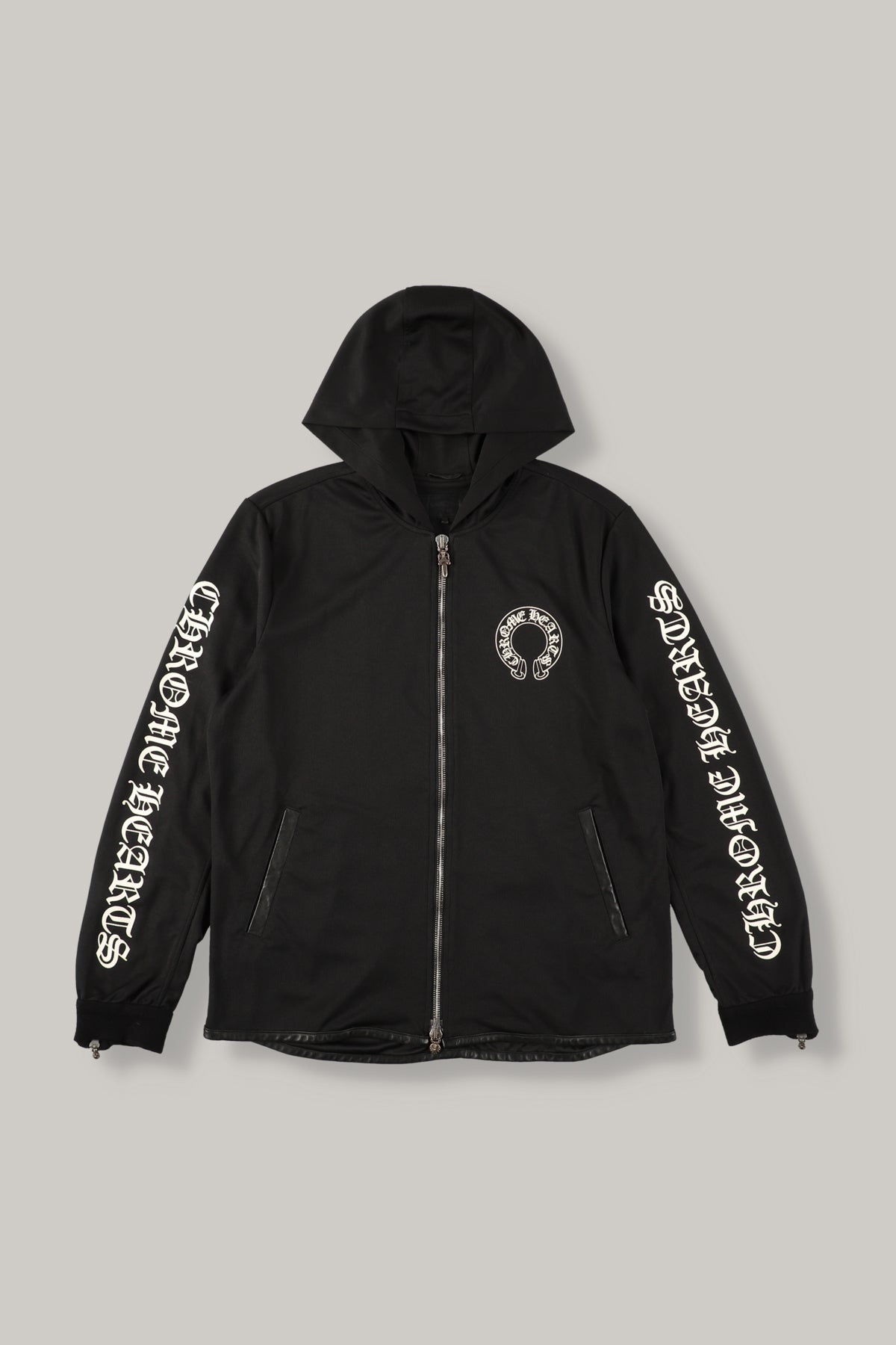 【CHROME HEARTS】MESH TRACK ZIP PARKER BLACK×WHITE