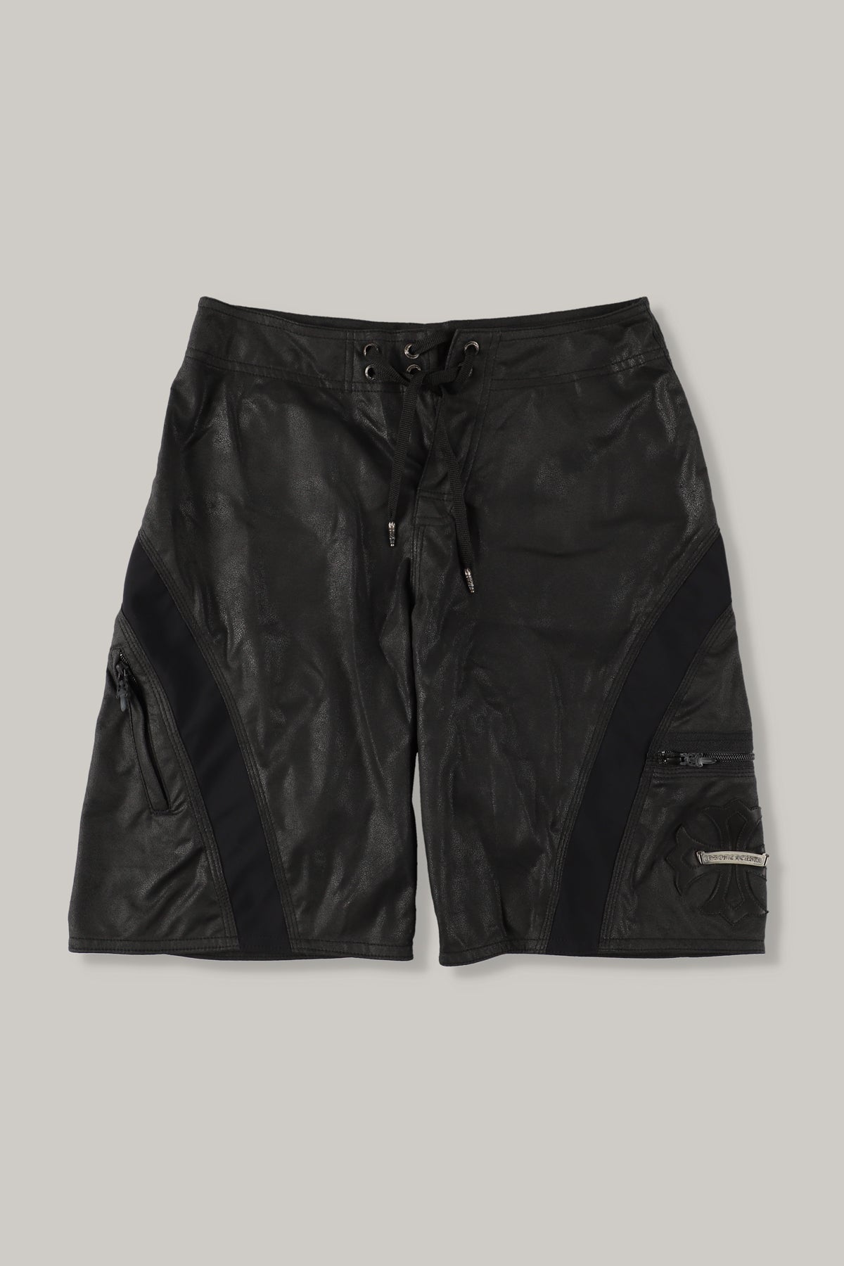 【CHROME HEARTS】ALL LEATHER CROSS PATCH SWIM  SHORTS PANTS