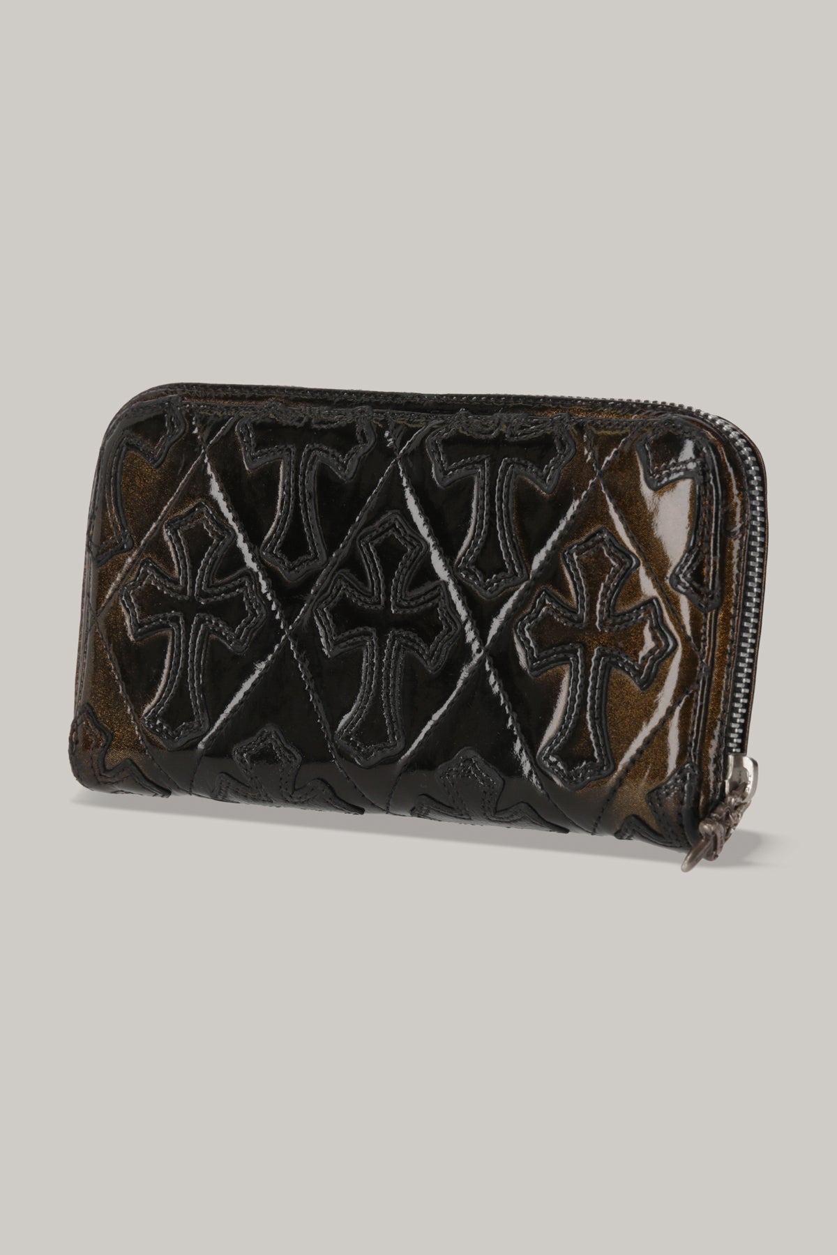 【CHROME HEARTS】QUILTED PATENT REC F ZIP WALLET