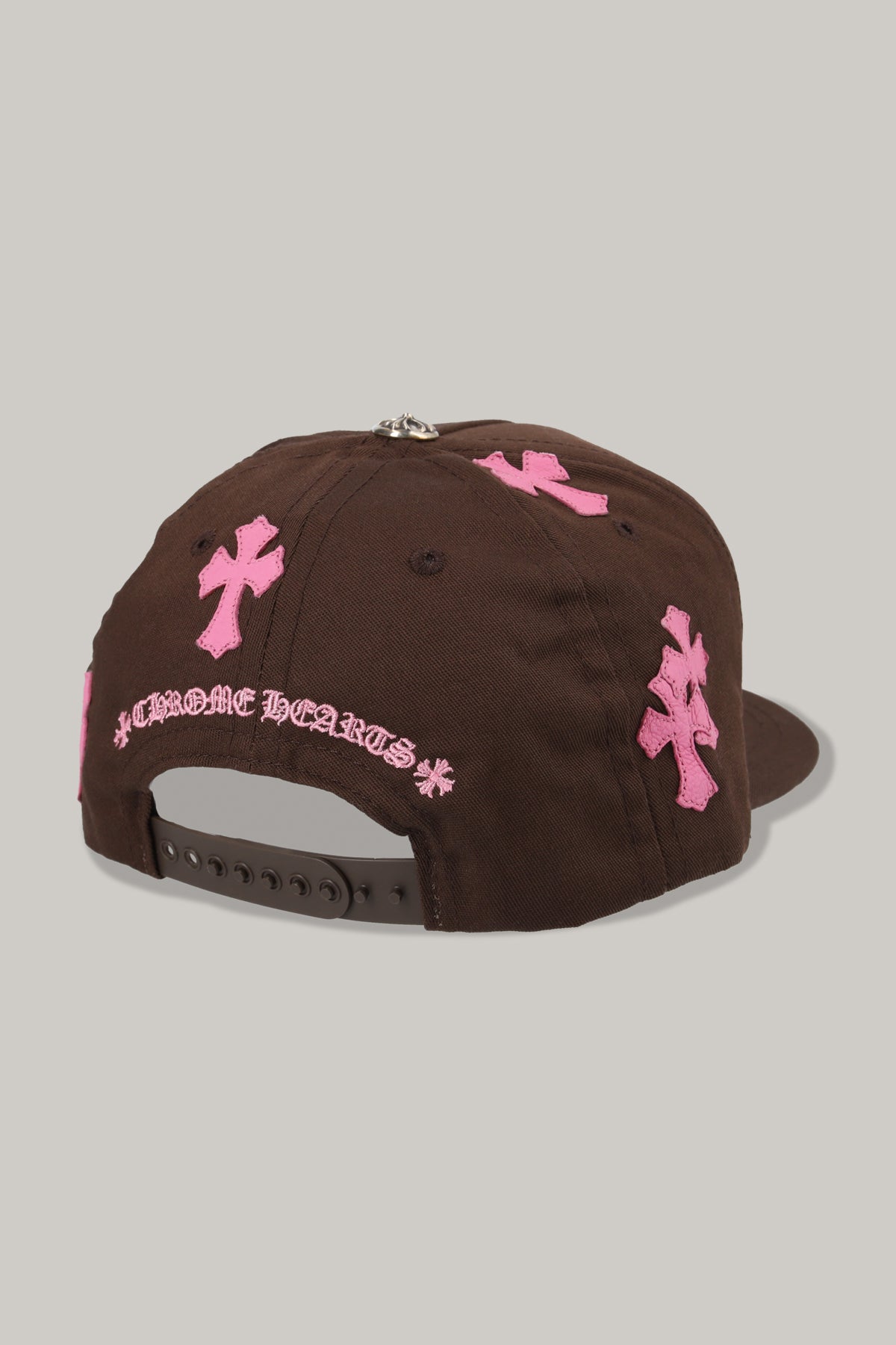 【CHROME HEARTS】CROSS PATCH BASEBALL CAP BROWN×PINK