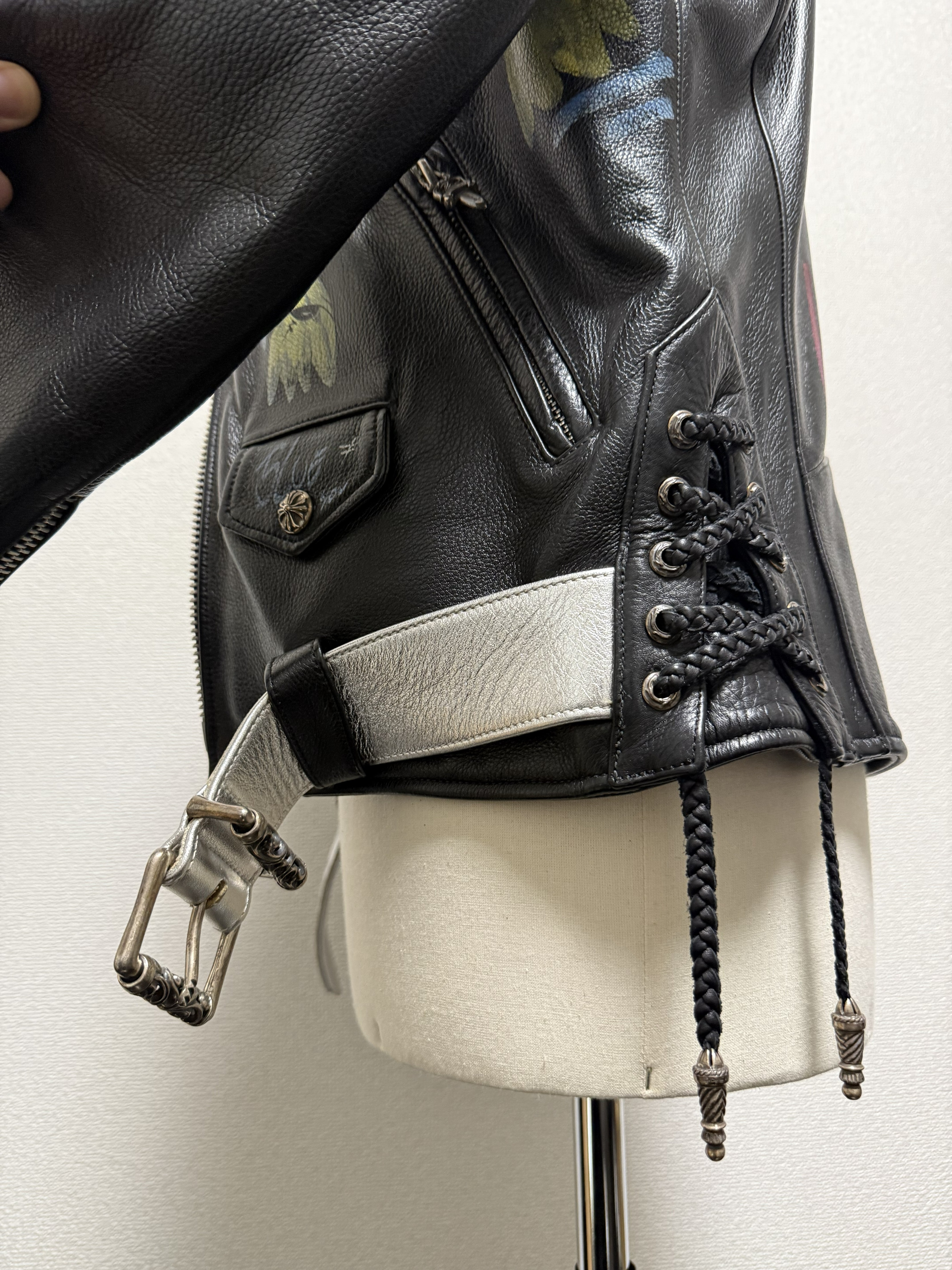 【CHROME HEARTS】JJ DEAN  LEATHER JACKET PPO PAINT
