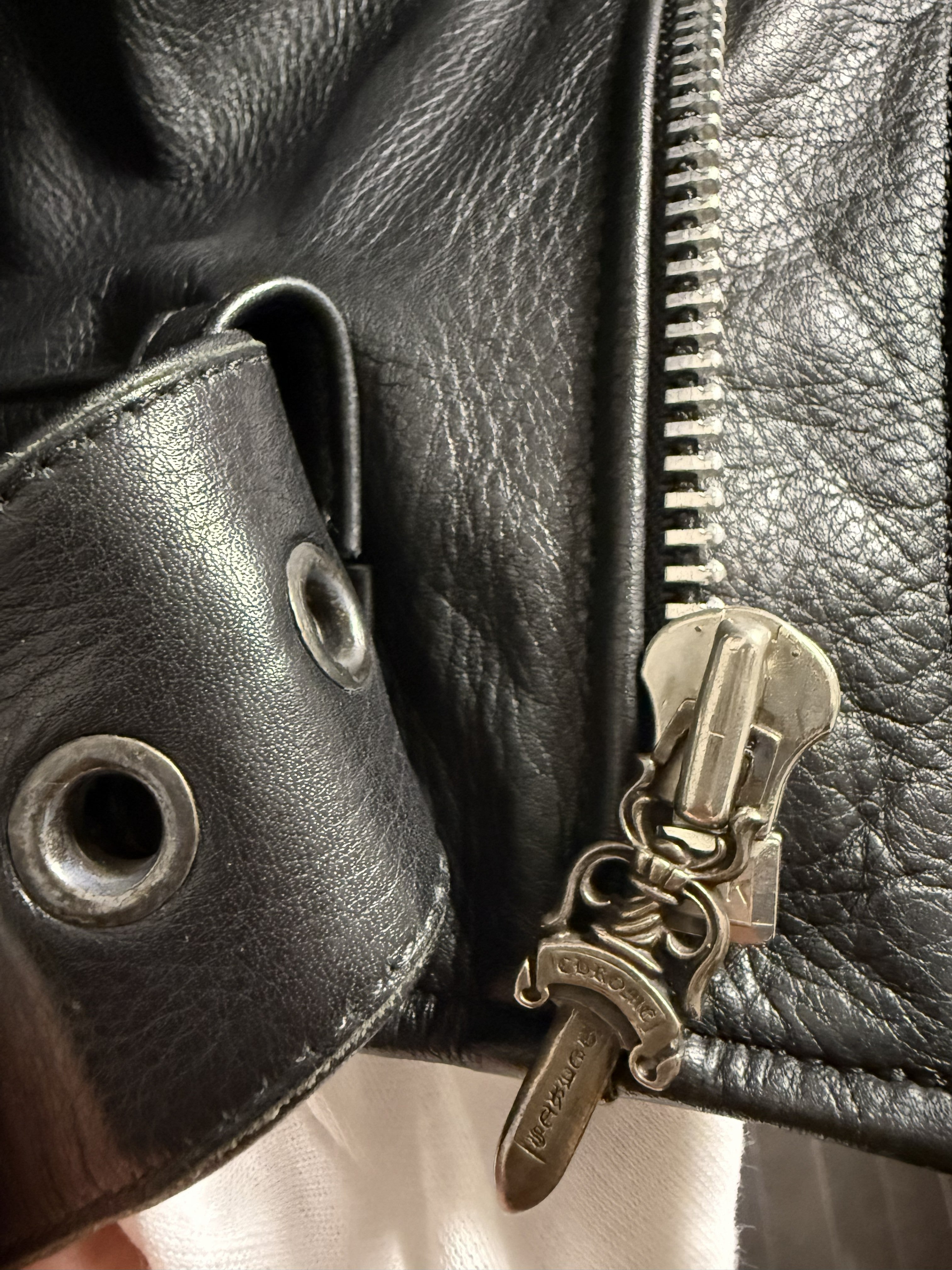 【CHROME HEARTS】JJ DEAN  LEATHER JACKET LARGE CROSS CUSTOM