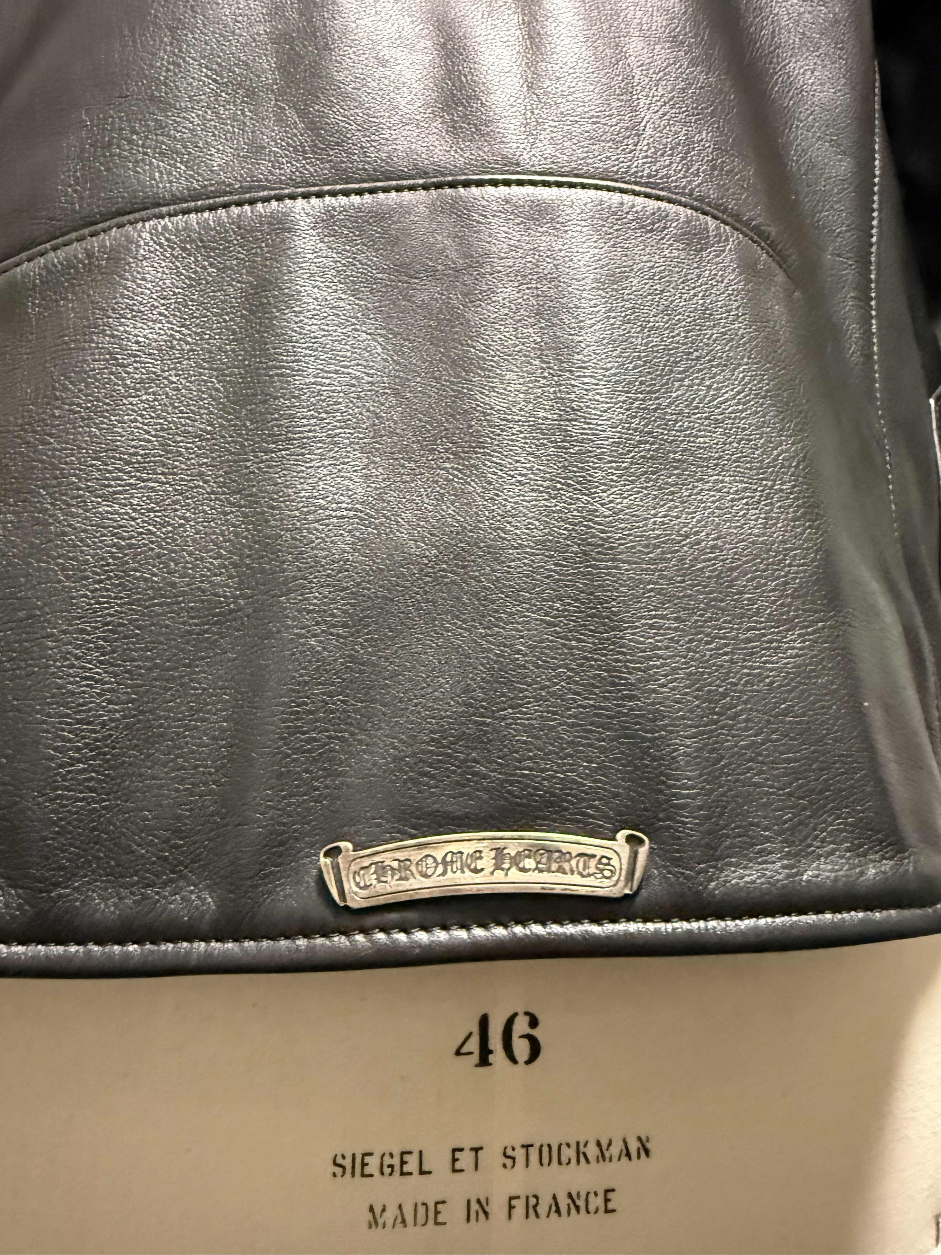 【CHROME HEARTS】JJ DEAN  LEATHER JACKET LARGE CROSS CUSTOM
