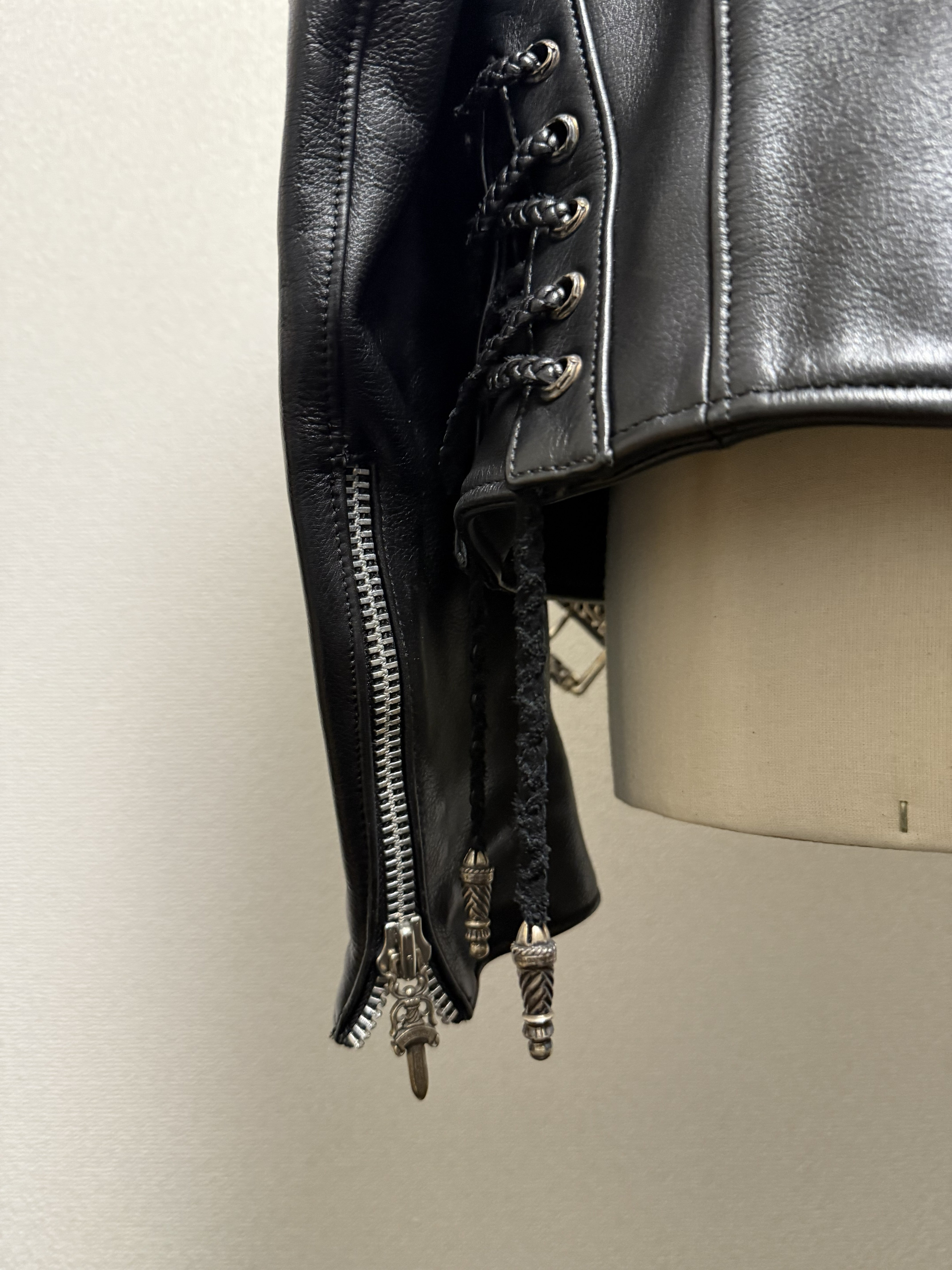 【CHROME HEARTS】JJ DEAN  LEATHER JACKET LARGE CROSS CUSTOM