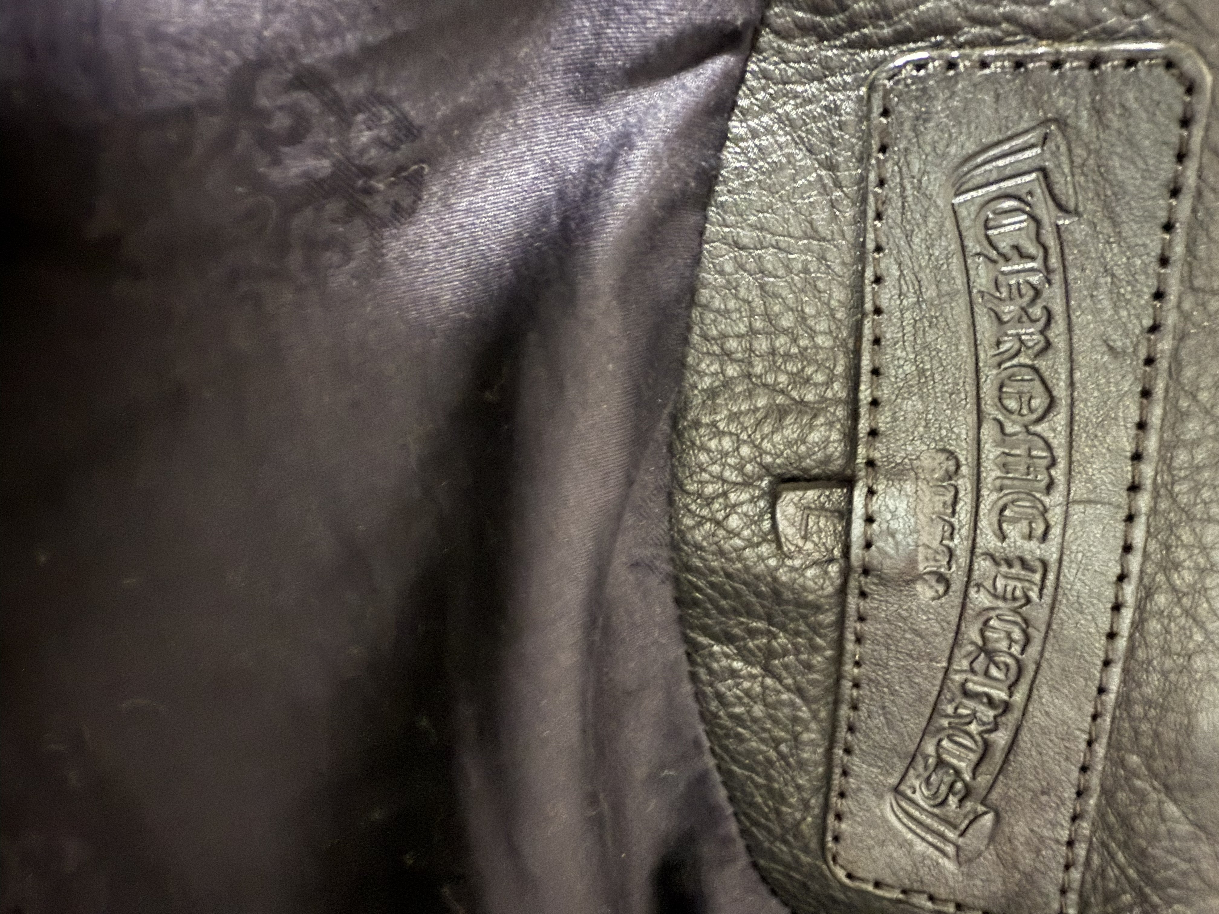 【CHROME HEARTS】JJ DEAN  LEATHER JACKET LARGE CROSS CUSTOM