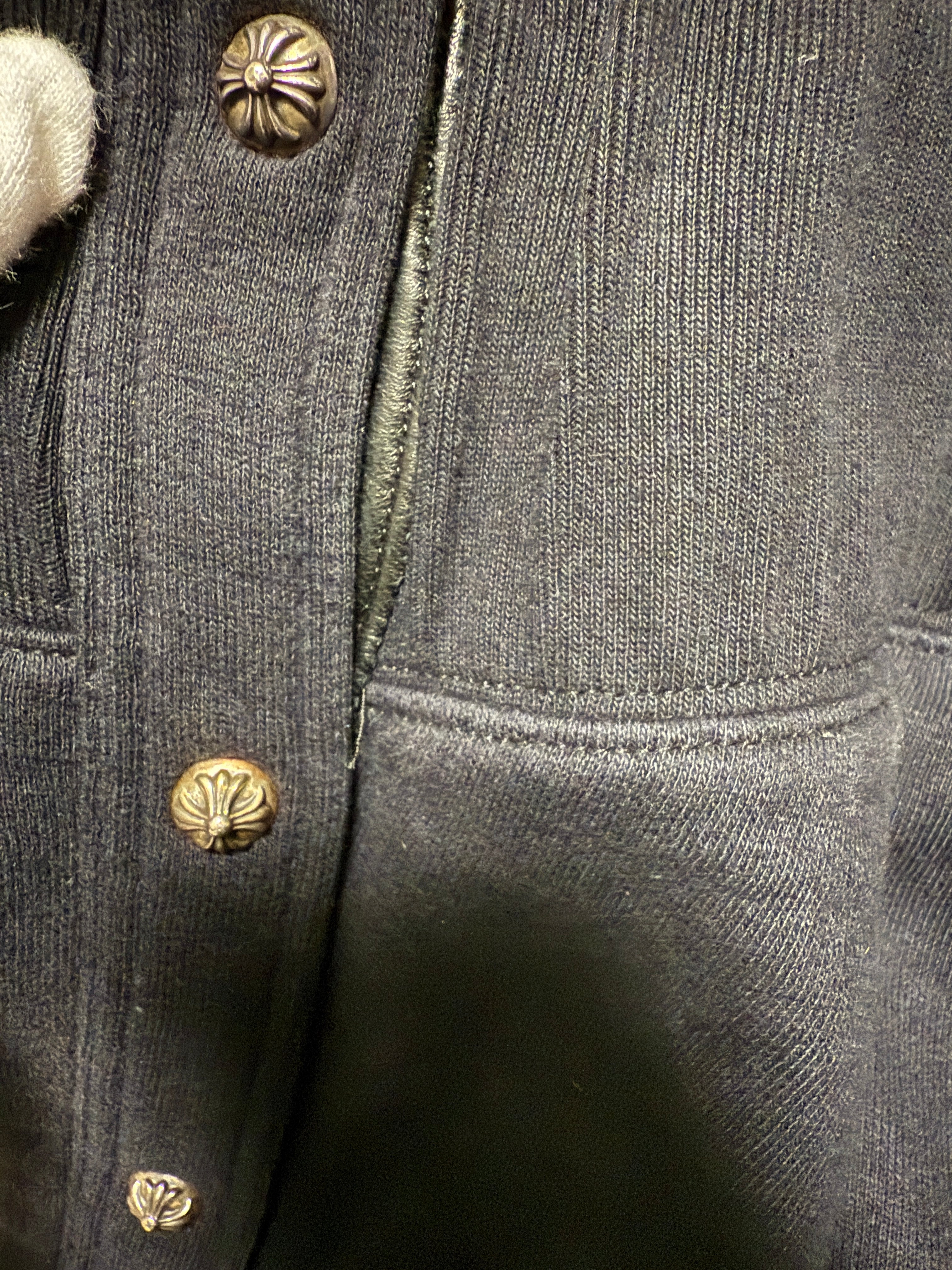 【CHROME HEARTS】ENGLISH LETTER LEATHER CROSS BUTTON SWEAT PANTS