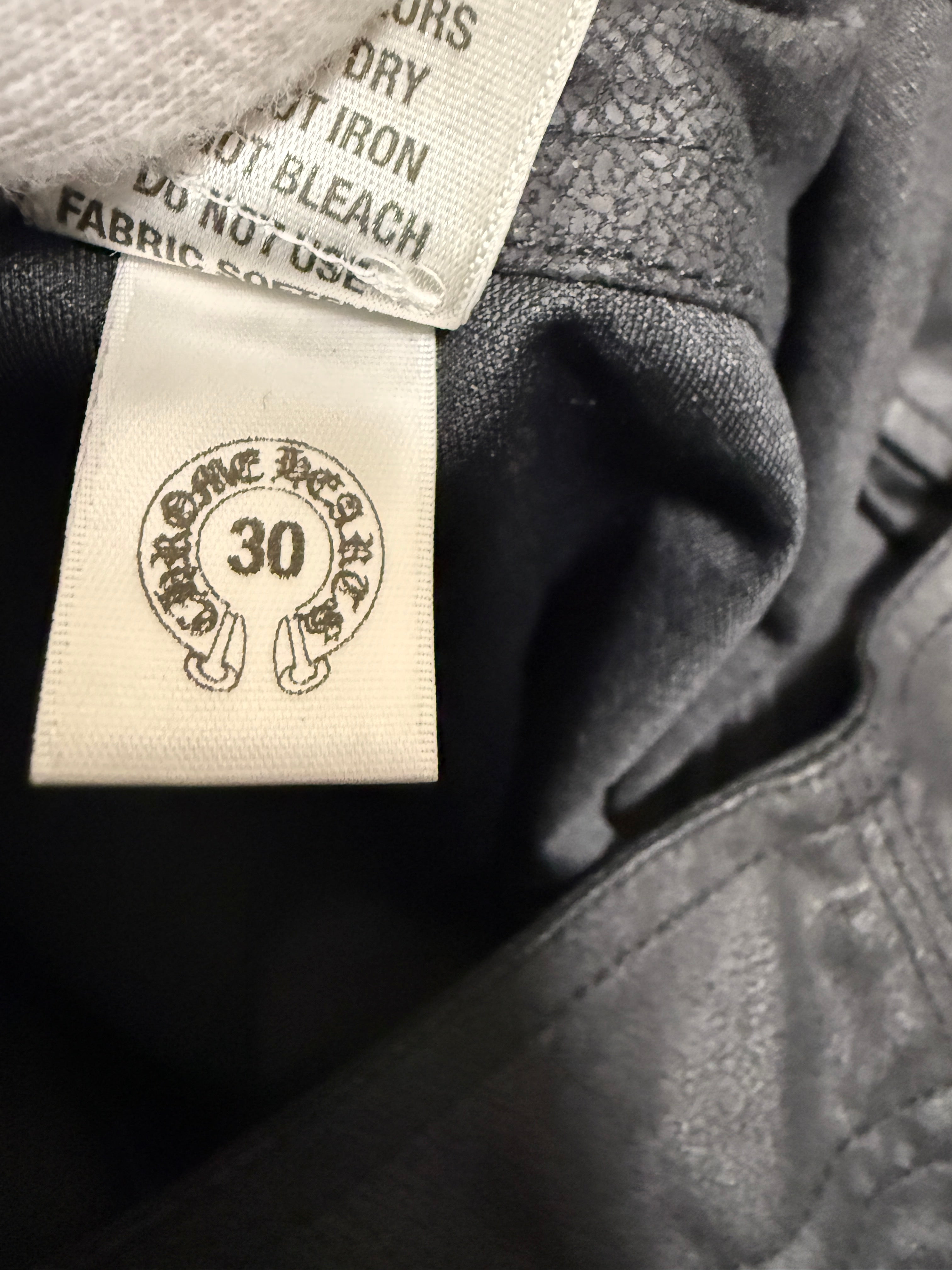 【CHROME HEARTS】ALL LEATHER CROSS PATCH SWIM  SHORTS PANTS